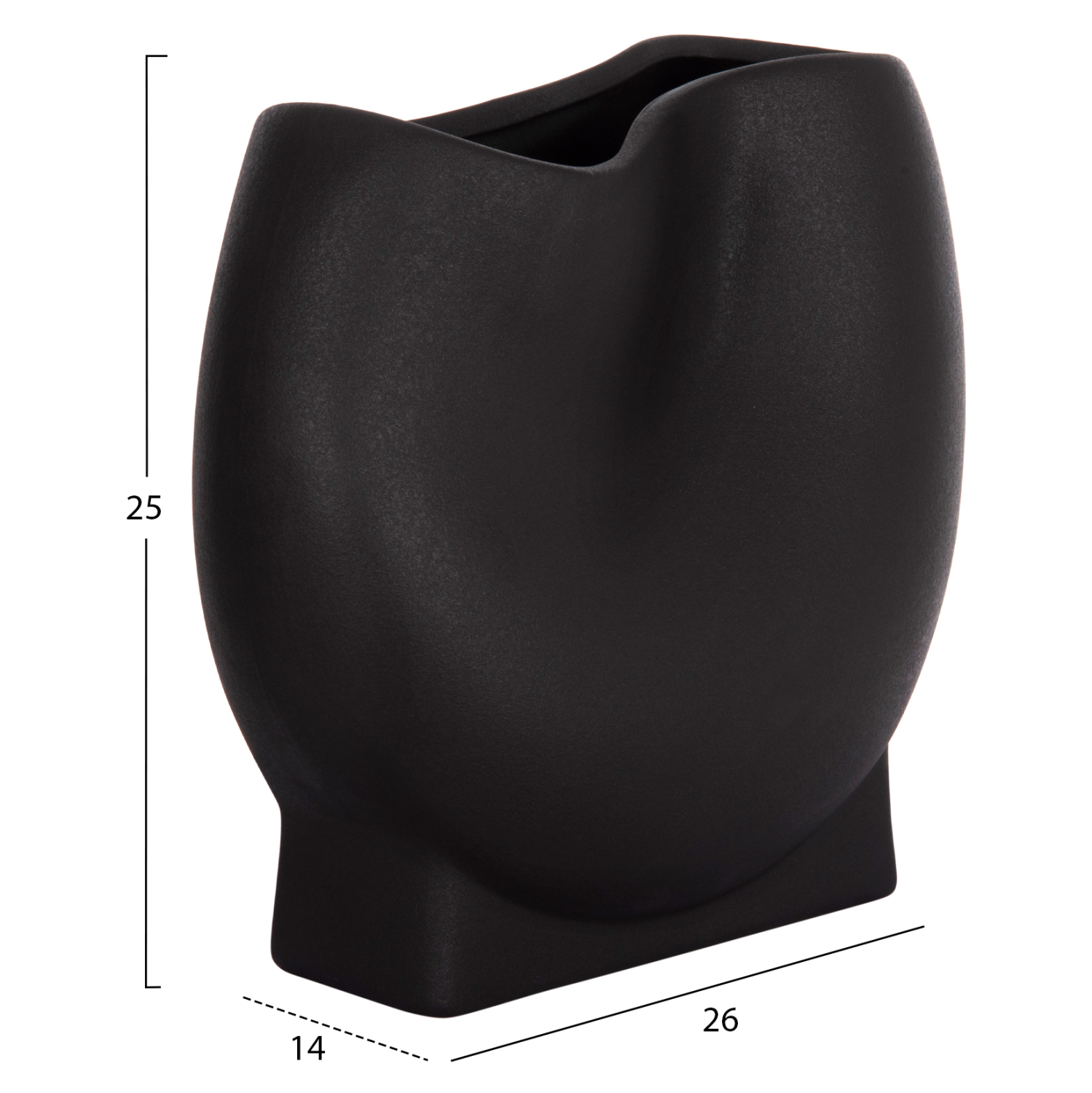 ΕΠΙΤΡΑΠΕΖΙΟ ΚΕΡΑΜΙΚΟ ΔΙΑΚΟΣΜΗΤΙΚΟ GLAΖΕ HM4610.02 ΜΑΥΡΟ ΜΑΤ 26x14x25Υεκ