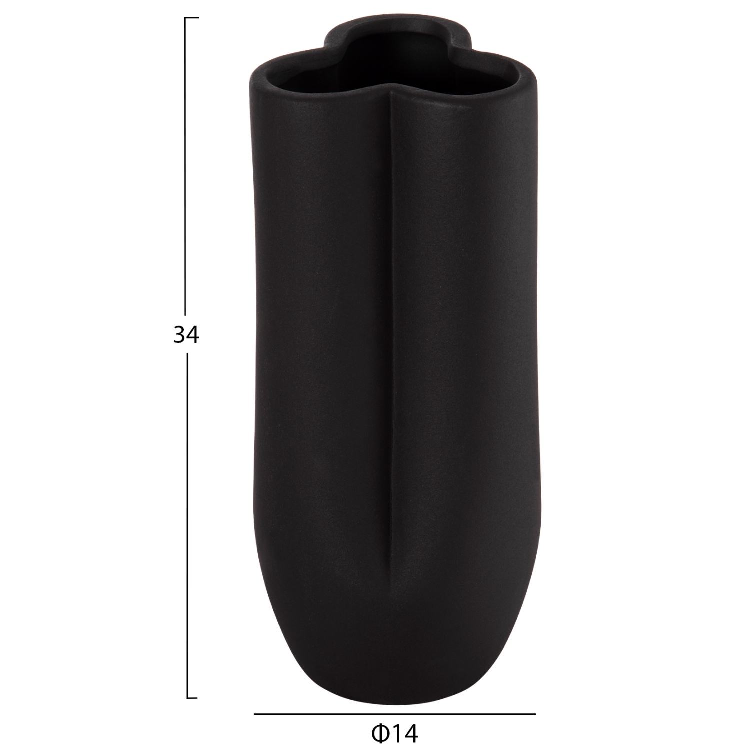 ΕΠΙΤΡΑΠΕΖΙΟ ΚΕΡΑΜΙΚΟ ΔΙΑΚΟΣΜΗΤΙΚΟ GLAΖΕ HM4611.02 ΜΑΥΡΟ ΜΑΤ Φ14x34Υ εκ.