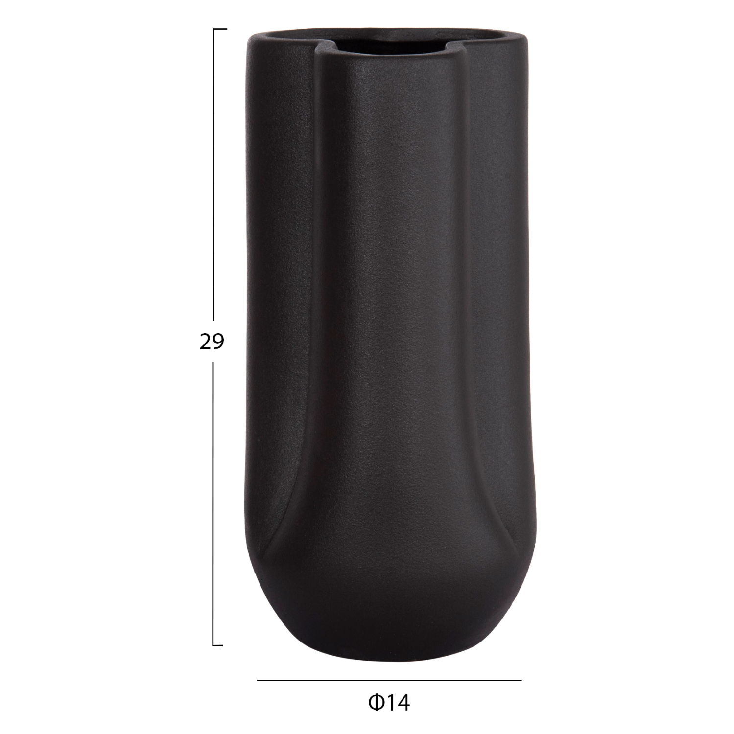 ΕΠΙΤΡΑΠΕΖΙΟ ΚΕΡΑΜΙΚΟ ΔΙΑΚΟΣΜΗΤΙΚΟ GLAΖΕ HM4612.02 ΜΑΥΡΟ ΜΑΤ Φ14x29Υεκ