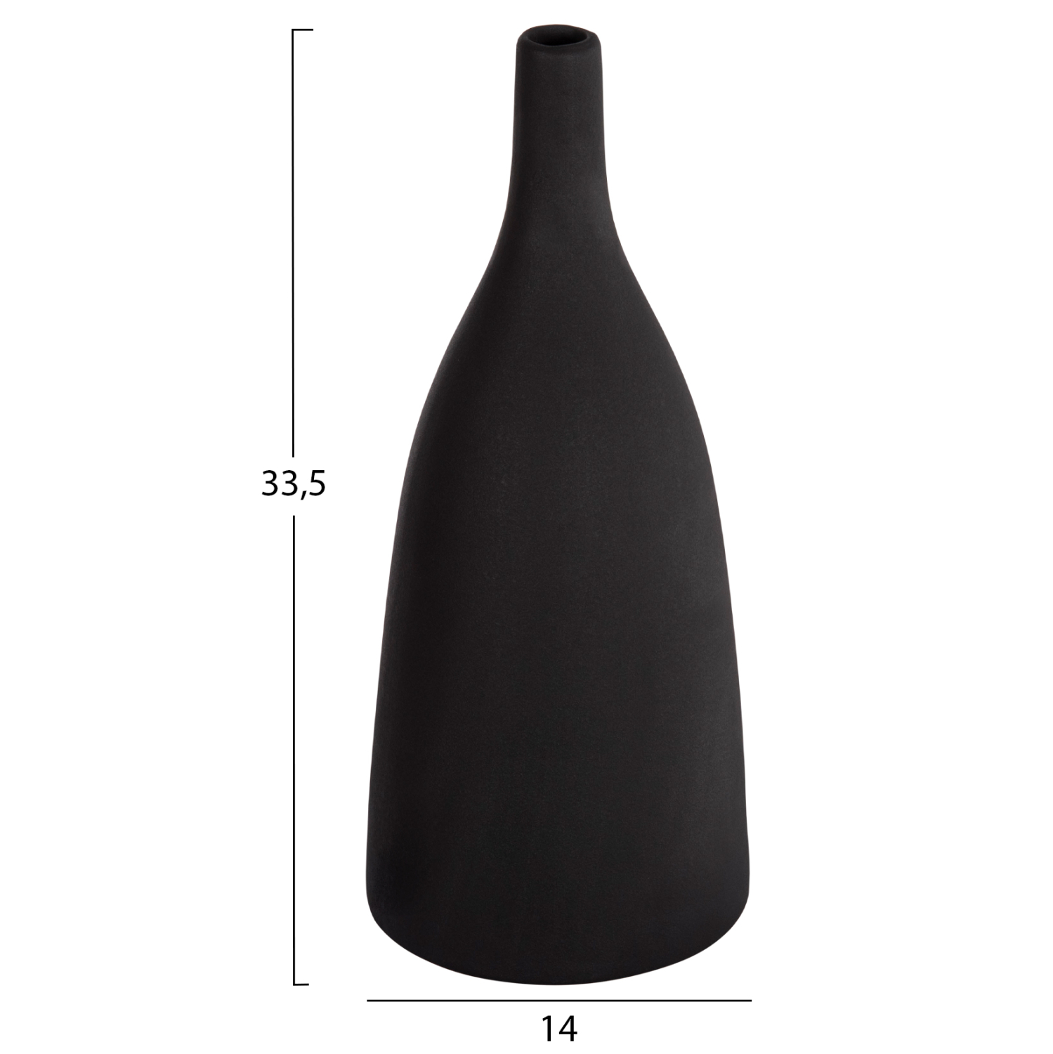 ΕΠΙΤΡΑΠΕΖΙΟ ΚΕΡΑΜΙΚΟ ΔΙΑΚΟΣΜΗΤΙΚΟ GALAD HM4635.02 ΜΑΥΡΟ ΜΑΤ Φ14x33,5Υεκ