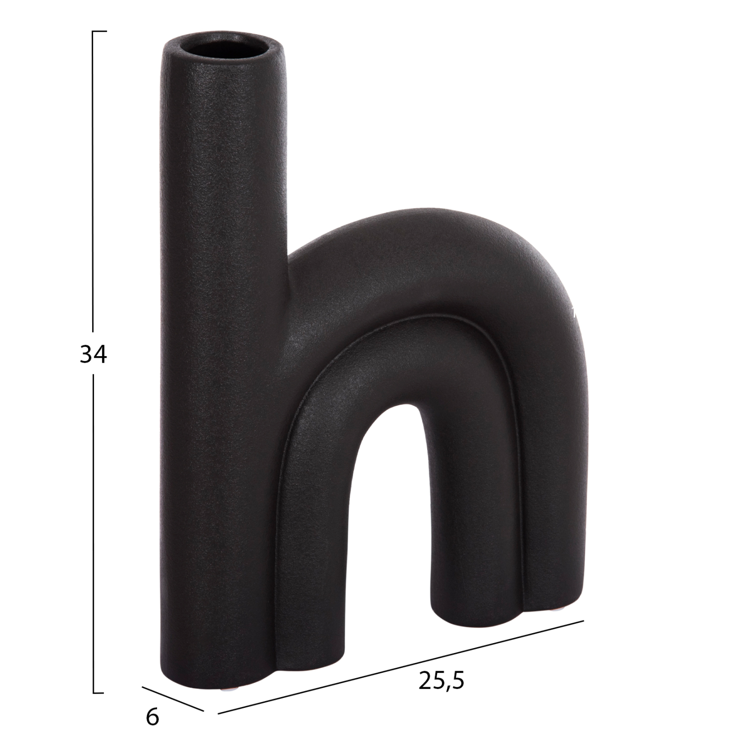 ΕΠΙΤΡΑΠΕΖΙΟ ΚΕΡΑΜΙΚΟ ΔΙΑΚΟΣΜΗΤΙΚΟ ARCON HM4638.02 ΜΑΥΡΟ ΜΑΤ 25,5x6x34Υεκ