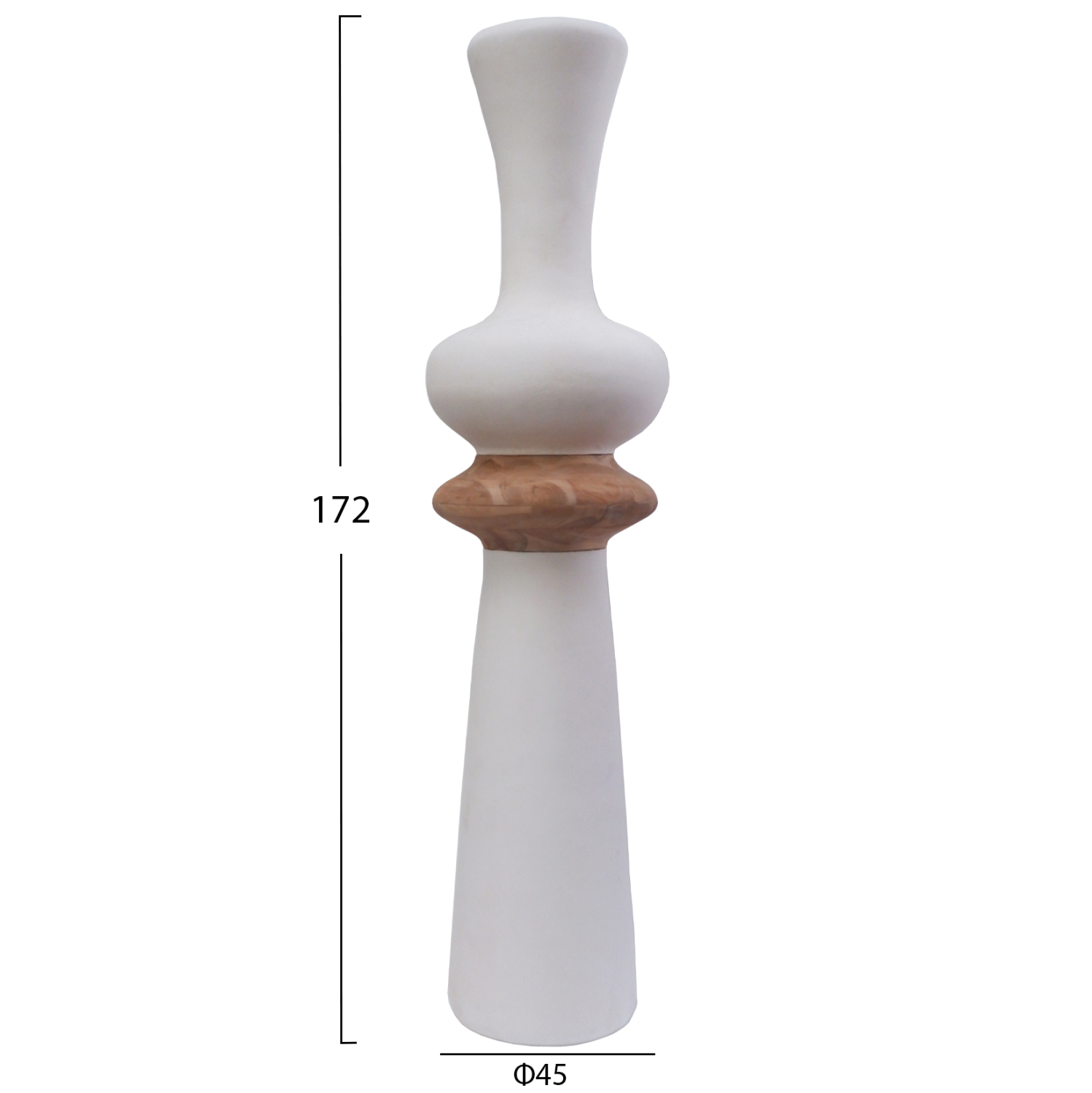 ΔΙΑΚΟΣΜΗΤΙΚΟ ΒΑΖΟ ΔΑΠΕΔΟΥ NEBULA HM4660.02L FIBER CEMENT ΛΕΥΚΟ--ΞΥΛΟ ΤΕΑΚ Φ45x172Υεκ