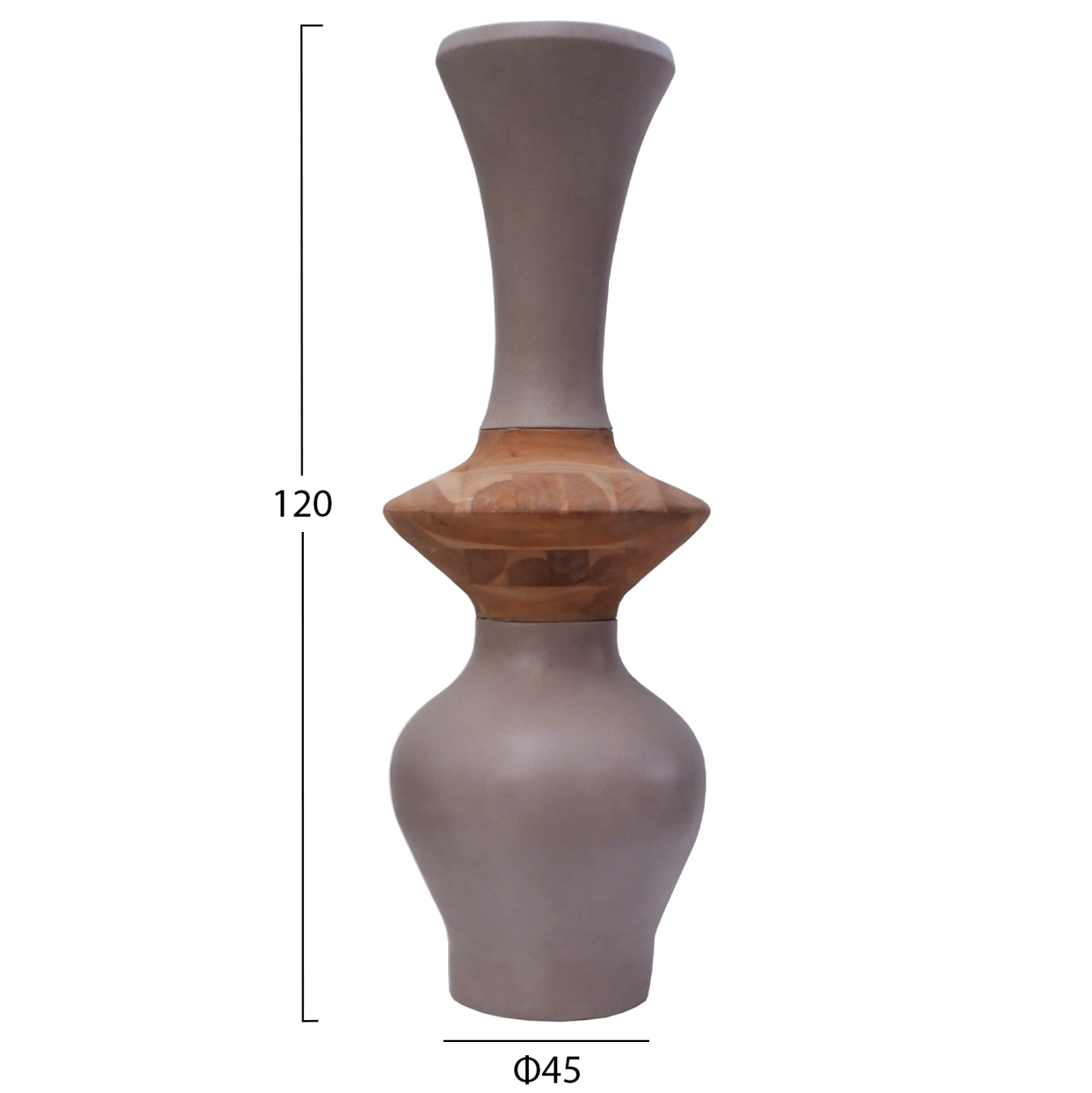 ΔΙΑΚΟΣΜΗΤΙΚΟ ΒΑΖΟ ΔΑΠΕΔΟΥ NEBULA HM4660.05S FIBER CEMENT TAUPE--ΞΥΛΟ ΤΕΑΚ Φ45x115Υεκ
