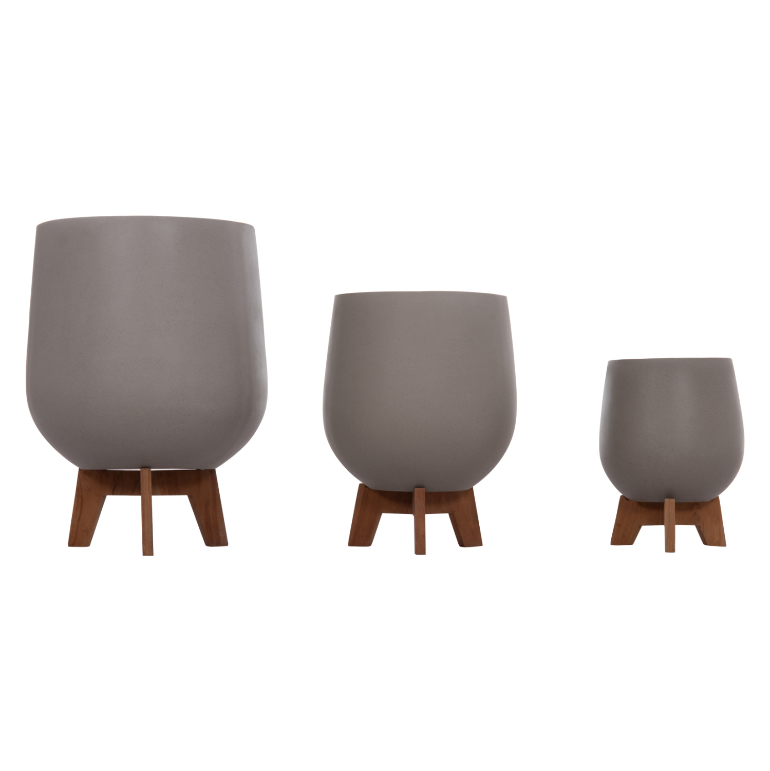 ΣΕΤ 3 ΓΛΑΣΤΡΕΣ ΜΕ TEAK ΒΑΣΕΙΣ TRYLL HM4681.03 FIBER CEMENT--ΓΚΡΙ