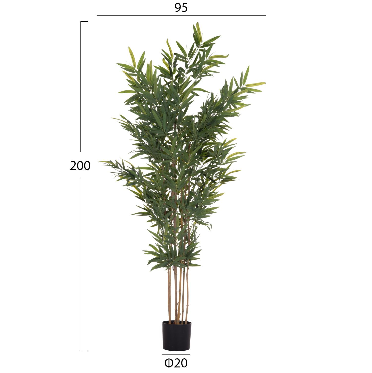 ΔΙΑΚΟΣΜΗΤΙΚΟ ΣΥΝΘΕΤΙΚΟ ΦΥΤΟ HM4737 BAMBOO ΣΕ ΓΛΑΣΤΡΑ 20x95x200Υεκ.