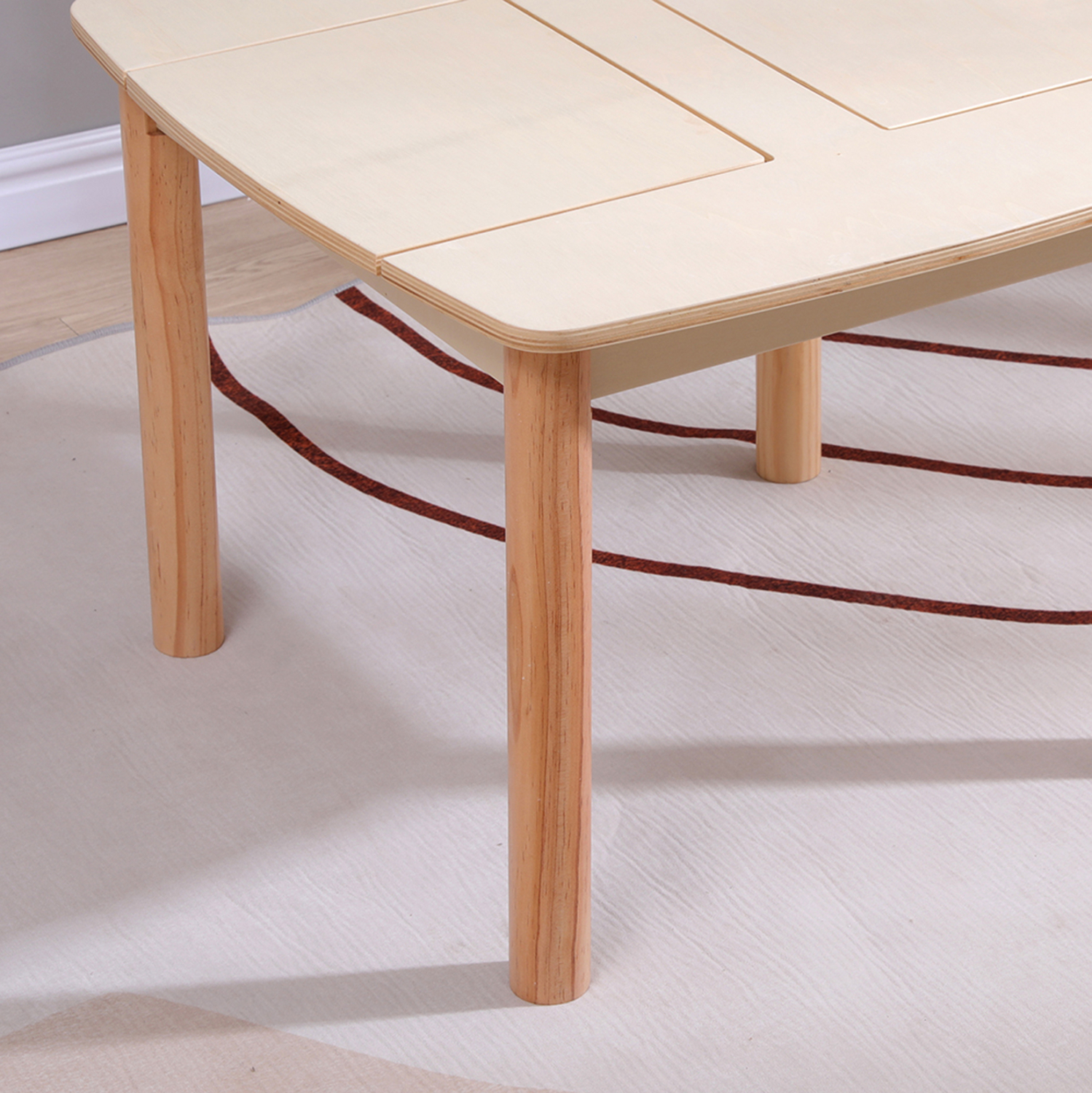 ΤΡΑΠΕΖΑΚΙ ΠΑΙΔΙΚΟ ΜΕ ΑΠΟΘ.ΧΩΡΟΥΣ RICKI HM18339.01 MDF & ΣΥΜΗΔΑ ΣΕ ΦΥΣΙΚΟ 65x65x47Υεκ