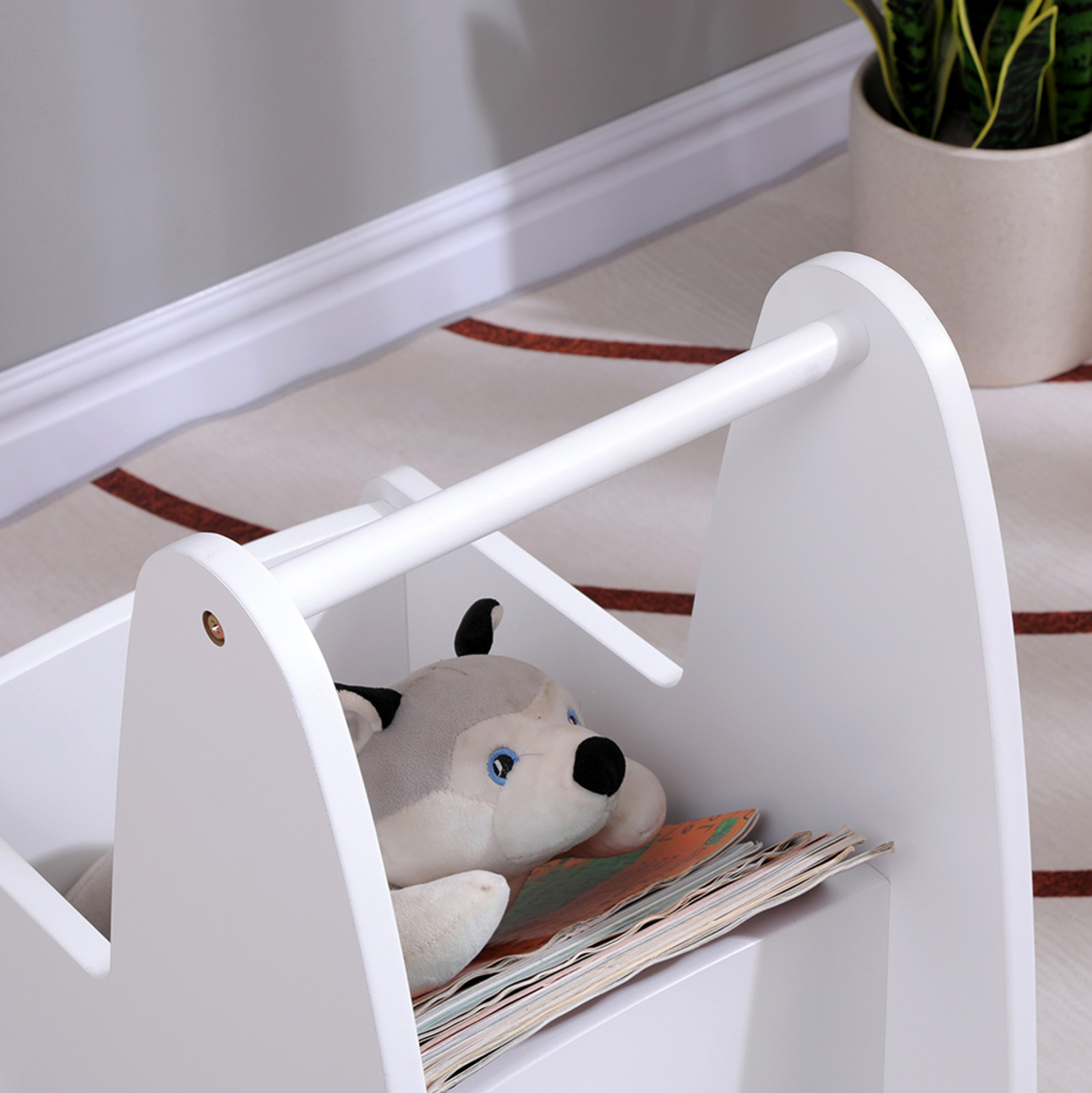 ΠΑΙΔΙΚΟ ΤΡΟΛΕΥ/ΚΑΡΟΤΣΑΚΙ RICKI HM18341.03 MDF & ΚΟΝΤΡΑΠΛΑΚΕ ΛΕΥΚΟ 33x45x50Υεκ