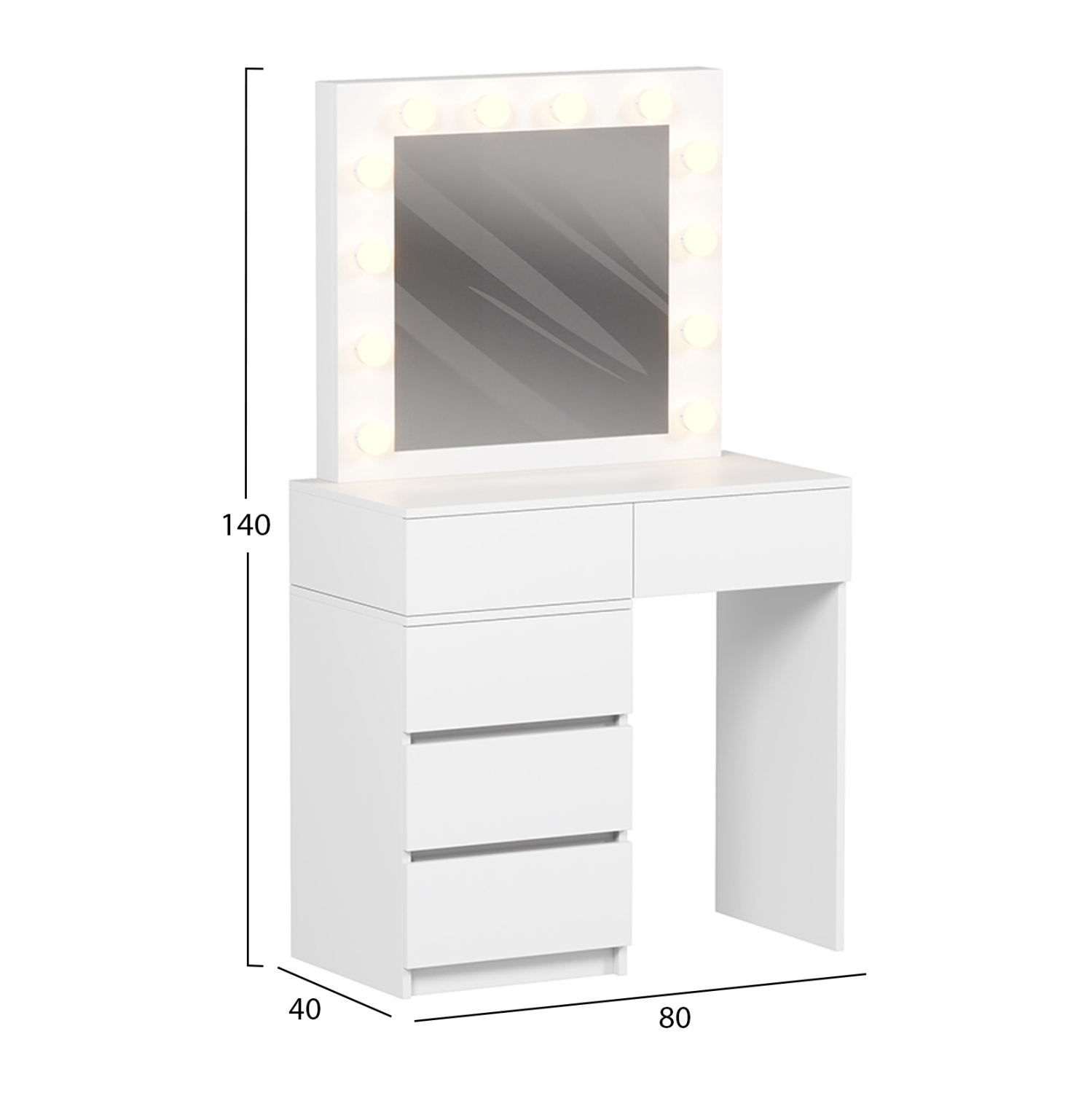 ΤΟΥΑΛΕΤΑ ΜΕ ΦΩΤΙΣΜΟ LED & ΣΥΡΤΑΡΙΑ BEYON HM2500.03 ΜΕΛΑΜΙΝΗ ΣΕ ΛΕΥΚΟ 80x40x140Υεκ.