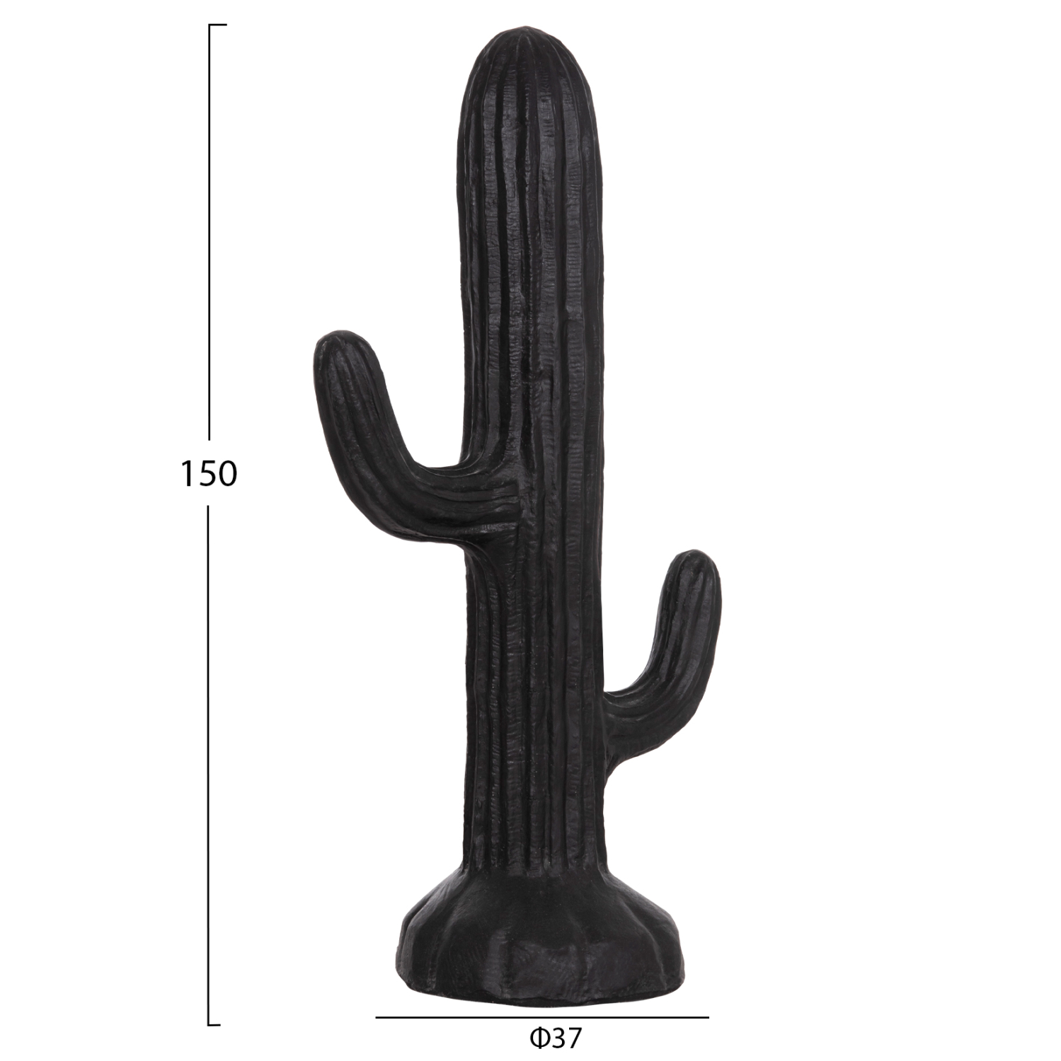 ΔΙΑΚΟΣΜΗΤΙΚΟΣ ΚΑΚΤΟΣ ΔΑΠΕΔΟΥ CACTUS HM4386.01L ΓΥΨΟΣ ΣΕ ΜΑΥΡΟ 63x37x150Υεκ.