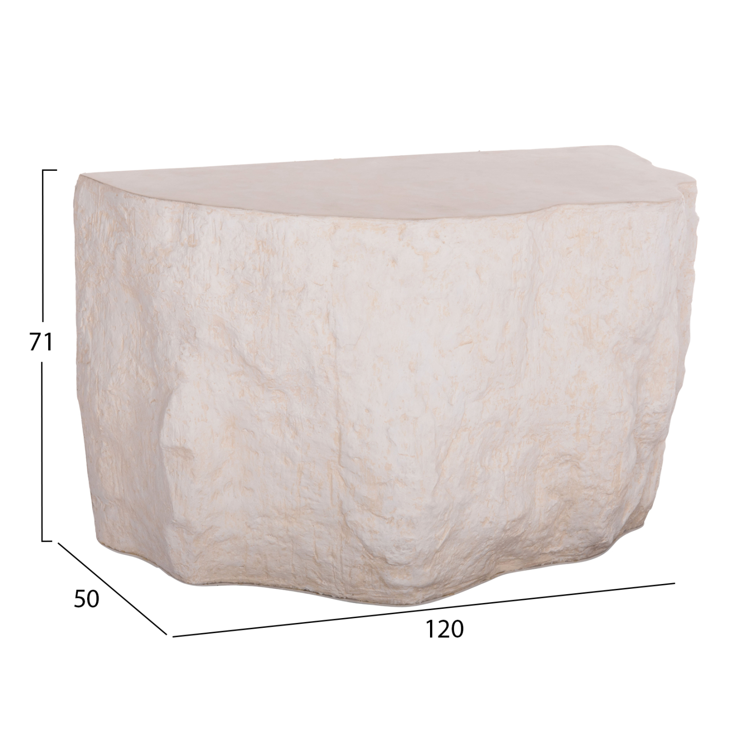 ΚΟΝΣΟΛΑ ΒΡΑΧΟΣ INTERON HM18152.02 FIBER CEMENT ΣΕ ΛΕΥΚΟ--120x50x71Υεκ.