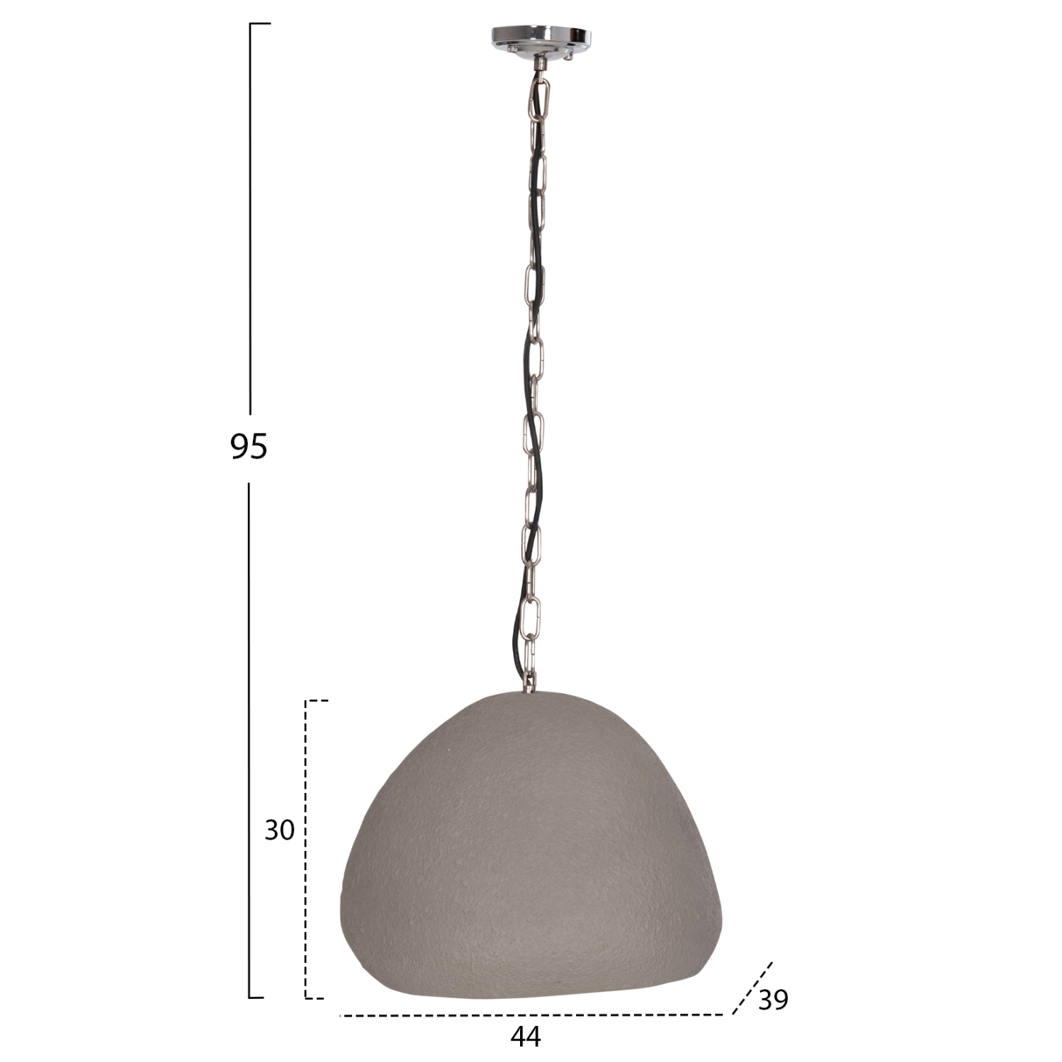 ΦΩΤΙΣΤΙΚΟ ΟΡΟΦΗΣ ΚΡΕΜΑΣΤΟ JAYLEN HM4703.03S FIBER CEMENT ΓΚΡΙ 44x39x30Υεκ.