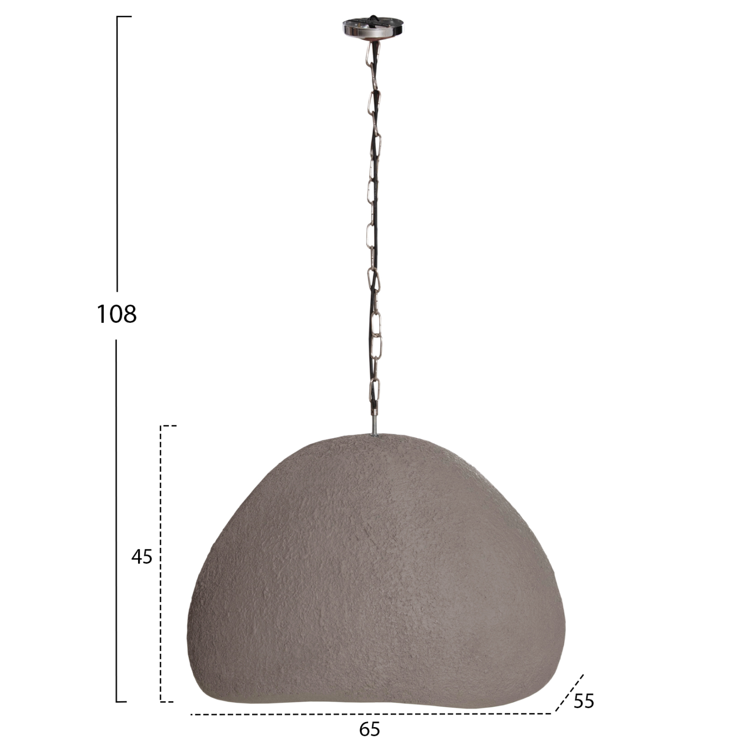 ΦΩΤΙΣΤΙΚΟ ΟΡΟΦΗΣ ΚΡΕΜΑΣΤΟ JAYLEN HM4703.03L FIBER CEMENT ΓΚΡΙ 65x55x45Υεκ.