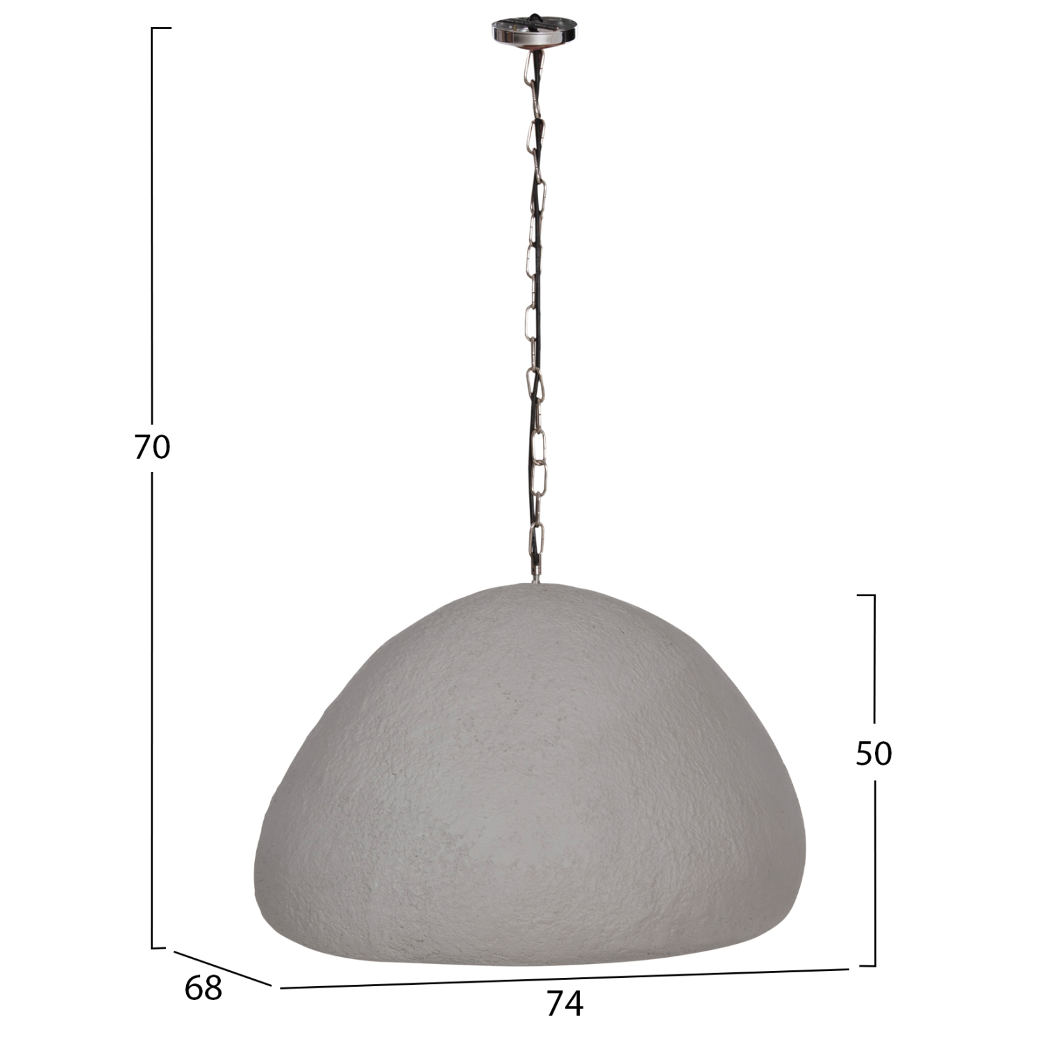 ΦΩΤΙΣΤΙΚΟ ΟΡΟΦΗΣ ΚΡΕΜΑΣΤΟ JAYLEN HM4703.03XL FIBER CEMENT ΓΚΡΙ 74x68x50-70Υεκ.