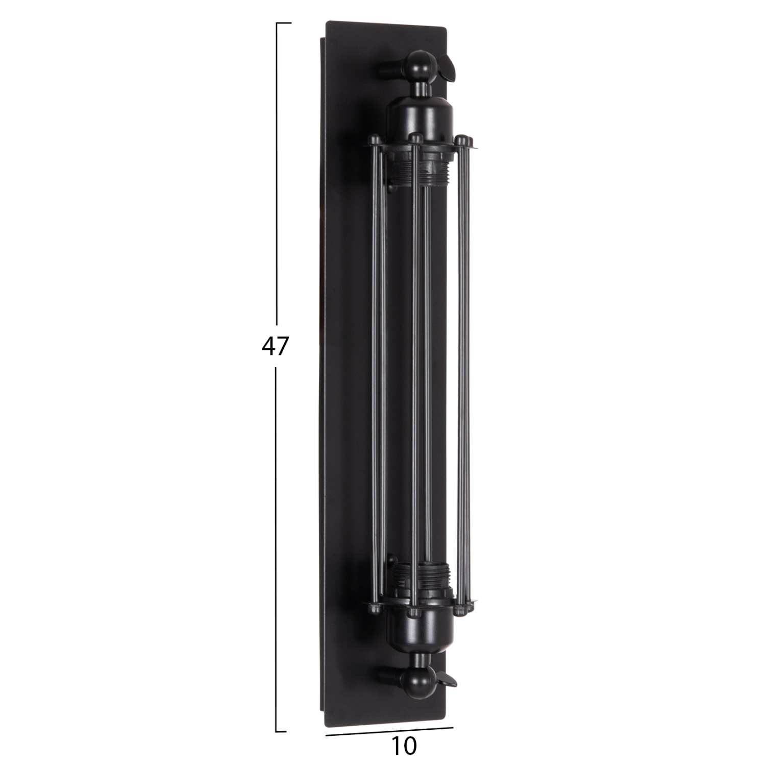 ΑΠΛΙΚΑ ΤΟΙΧΟΥ 2ΦΩΤΗ BEACON HM4463 ΜΕΤΑΛΛΟ ΣΕ ΜΑΥΡΟ 10x10x47Υεκ.
