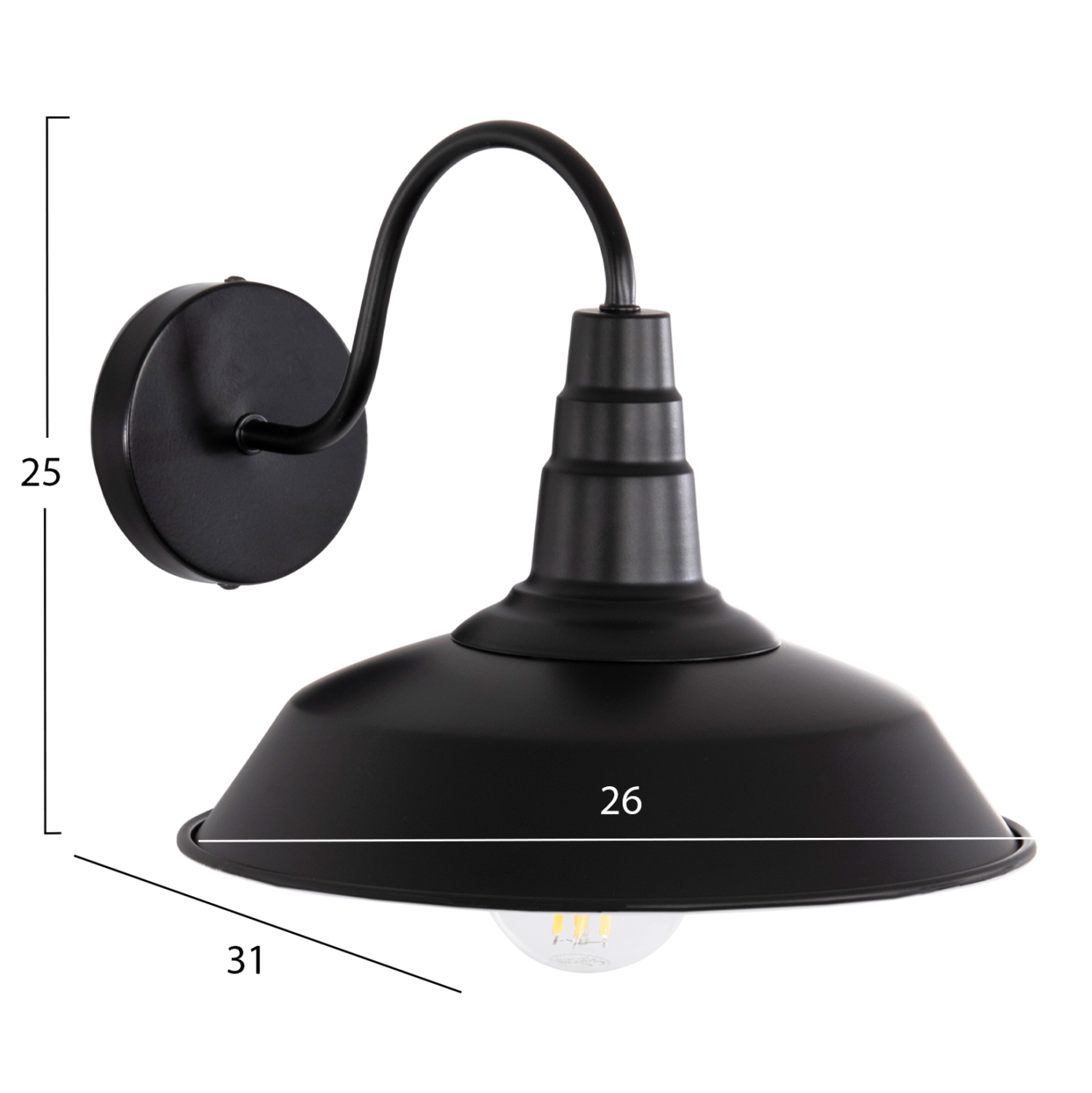 ΑΠΛΙΚΑ ΤΟΙΧΟΥ DONO HM4478 ΜΕΤΑΛΛΟ ΣΕ ΜΑΥΡΟ 26x31x25Υεκ.