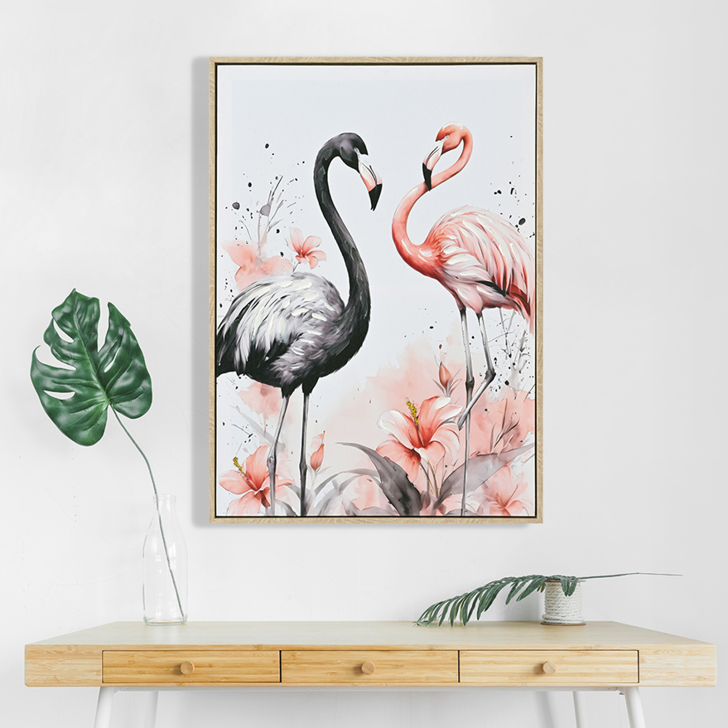 ΠΙΝΑΚΑΣ TOIXOY FLAMINGOS HM4562 ΜΕ ΚΟΡΝΙΖΑ ΜΠΕΖ-ΚΑΜΒΑΣ ΕΚΤΥΠΩΣΗ 52,5x2,8x72,5Υεκ.