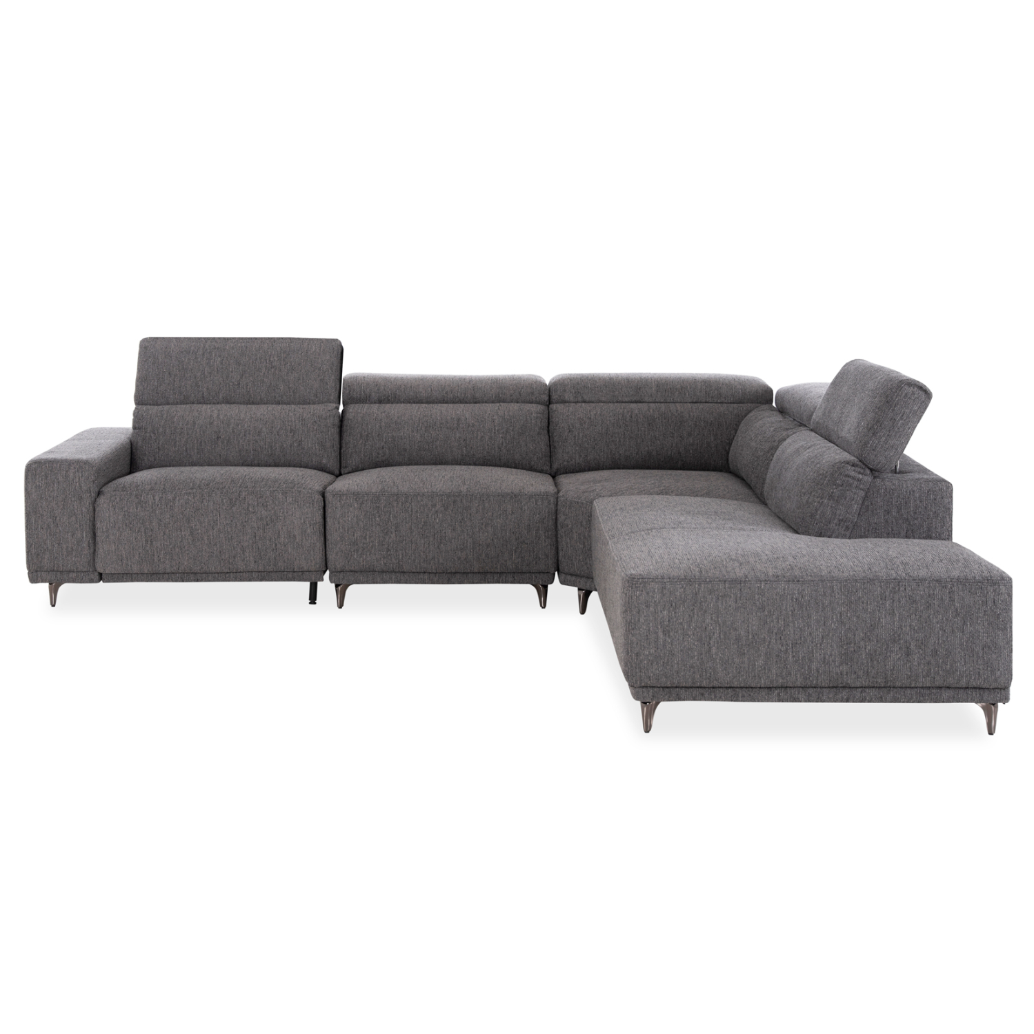 ΚΑΝΑΠΕΣ ΔΕΞΙΑ ΓΩΝΙΑ 5Θ ΜΕ RECLINE LUNARIS HM3316.01R ΓΚΡΙ ΥΦΑΣΜΑ 307x267x94Yεκ