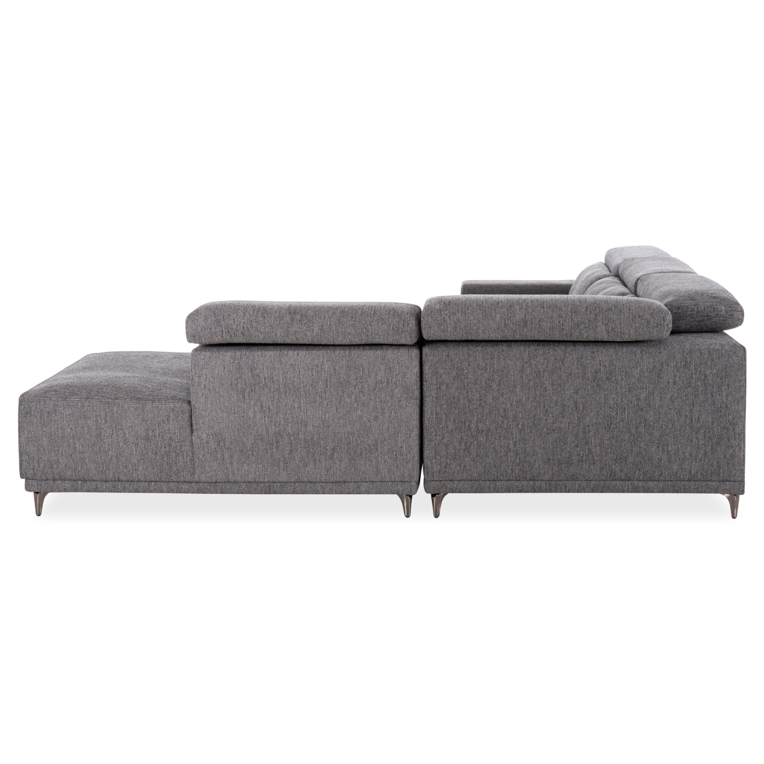 ΚΑΝΑΠΕΣ ΔΕΞΙΑ ΓΩΝΙΑ 5Θ ΜΕ RECLINE LUNARIS HM3316.01R ΓΚΡΙ ΥΦΑΣΜΑ 307x267x94Yεκ