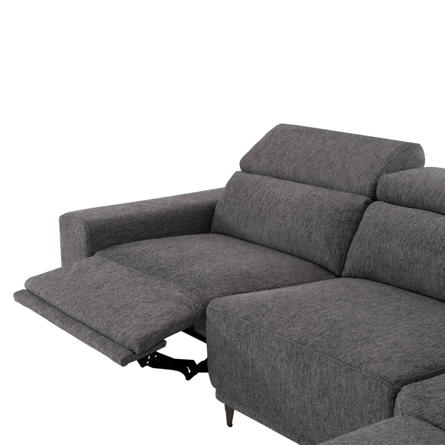 ΚΑΝΑΠΕΣ ΔΕΞΙΑ ΓΩΝΙΑ 5Θ ΜΕ RECLINE LUNARIS HM3316.01R ΓΚΡΙ ΥΦΑΣΜΑ 307x267x94Yεκ