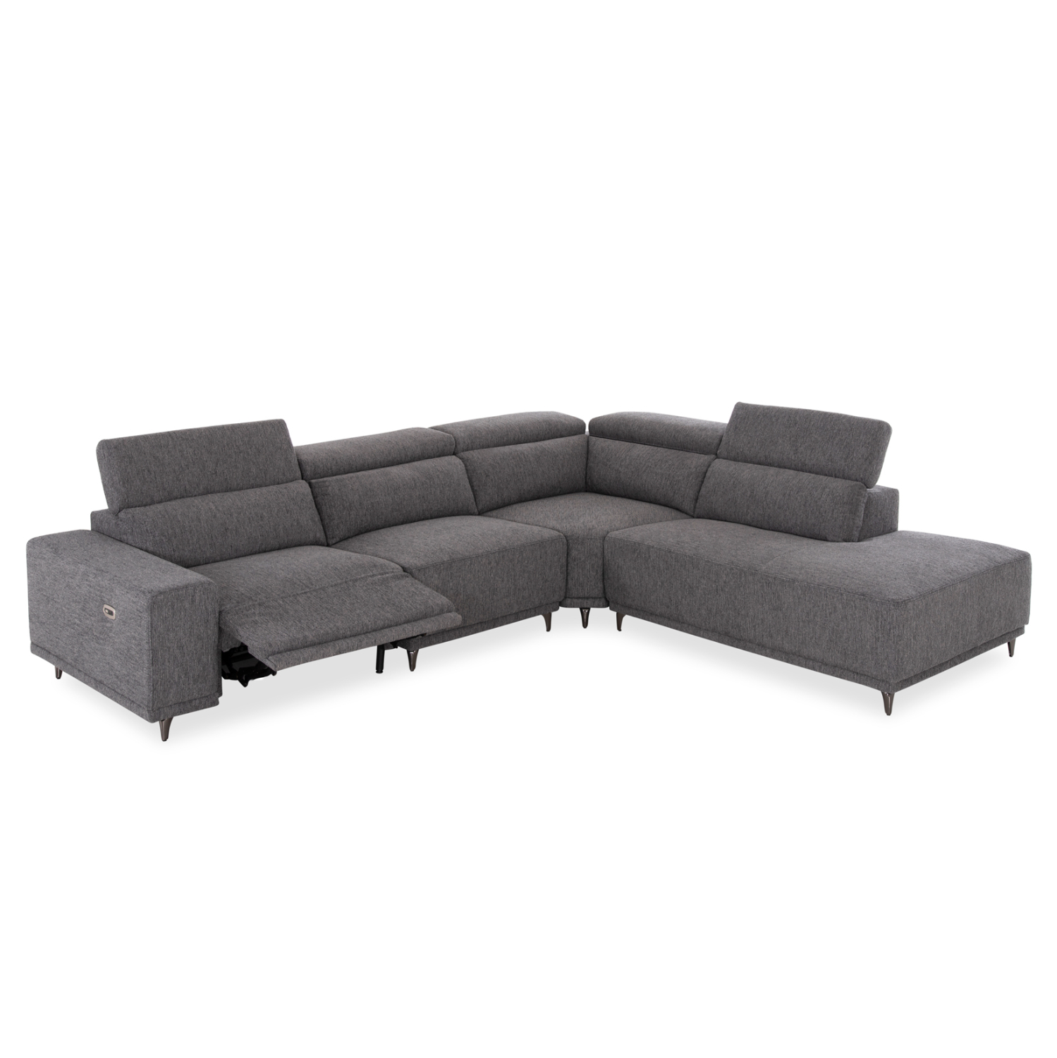 ΚΑΝΑΠΕΣ ΔΕΞΙΑ ΓΩΝΙΑ 5Θ ΜΕ RECLINE LUNARIS HM3316.01R ΓΚΡΙ ΥΦΑΣΜΑ 307x267x94Yεκ