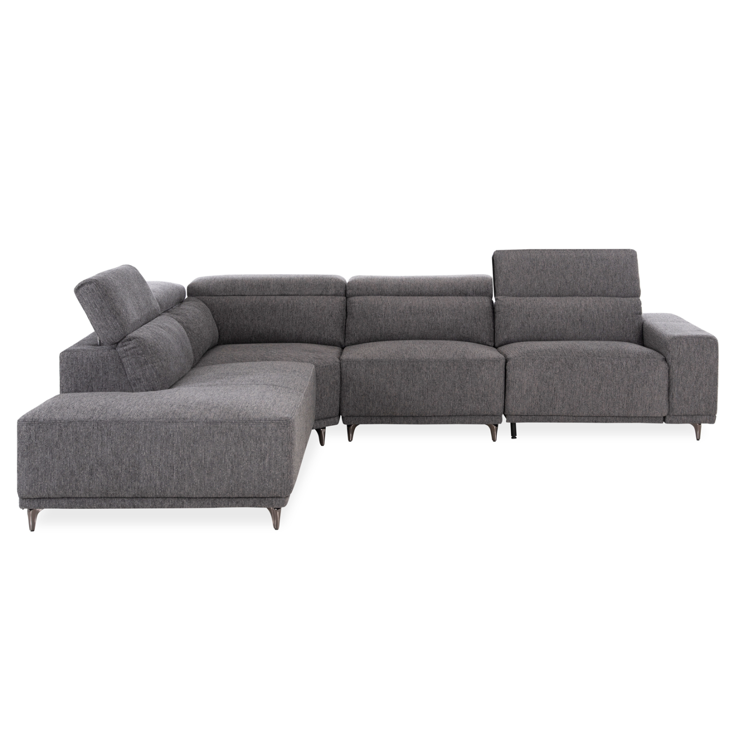 ΚΑΝΑΠΕΣ ΑΡΙΣΤΕΡΗ ΓΩΝΙΑ 5Θ ΜΕ RECLINE LUNARIS HM3316.01L ΓΚΡΙ ΥΦΑΣΜΑ 307x267x94Yεκ