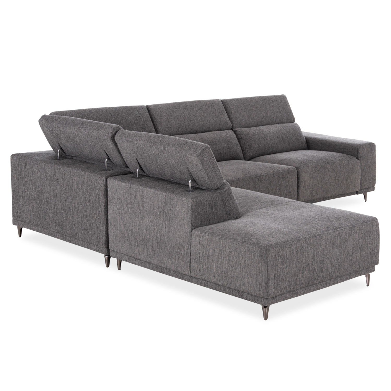 ΚΑΝΑΠΕΣ ΑΡΙΣΤΕΡΗ ΓΩΝΙΑ 5Θ ΜΕ RECLINE LUNARIS HM3316.01L ΓΚΡΙ ΥΦΑΣΜΑ 307x267x94Yεκ
