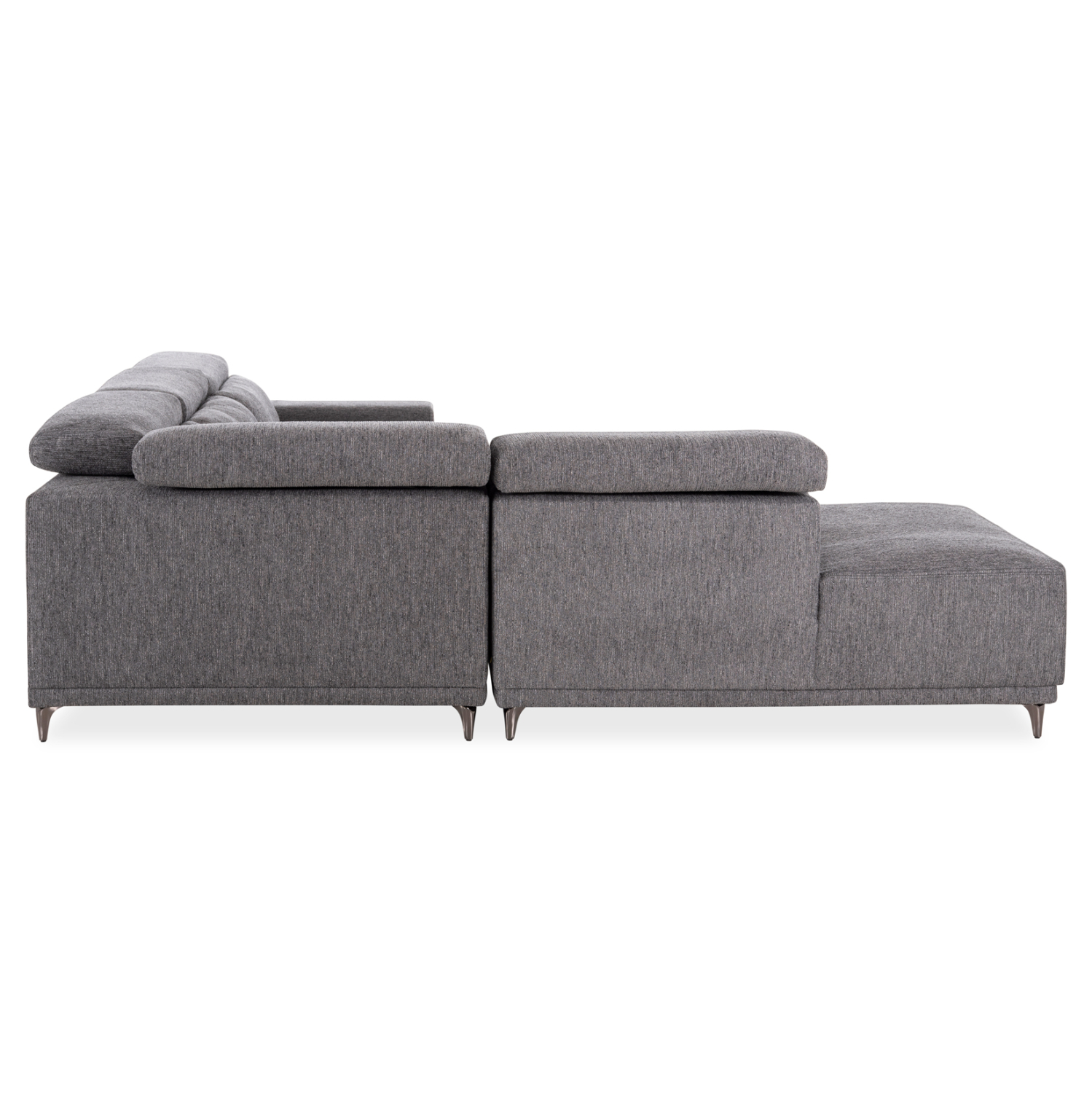 ΚΑΝΑΠΕΣ ΑΡΙΣΤΕΡΗ ΓΩΝΙΑ 5Θ ΜΕ RECLINE LUNARIS HM3316.01L ΓΚΡΙ ΥΦΑΣΜΑ 307x267x94Yεκ