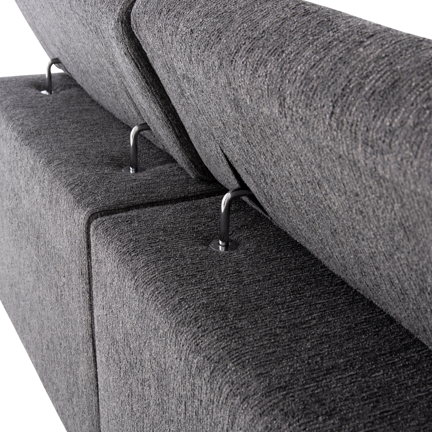 ΚΑΝΑΠΕΣ ΑΡΙΣΤΕΡΗ ΓΩΝΙΑ 5Θ ΜΕ RECLINE LUNARIS HM3316.01L ΓΚΡΙ ΥΦΑΣΜΑ 307x267x94Yεκ