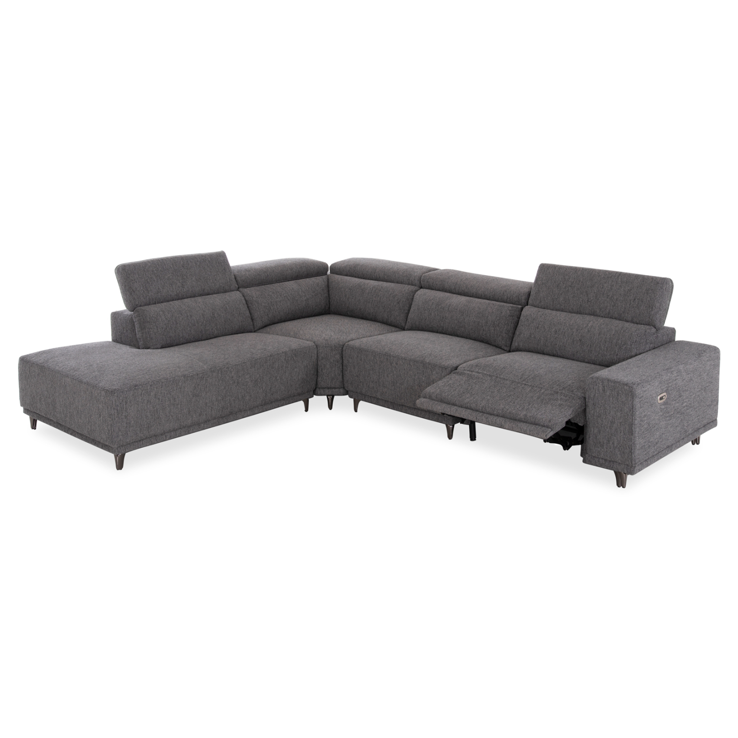 ΚΑΝΑΠΕΣ ΑΡΙΣΤΕΡΗ ΓΩΝΙΑ 5Θ ΜΕ RECLINE LUNARIS HM3316.01L ΓΚΡΙ ΥΦΑΣΜΑ 307x267x94Yεκ