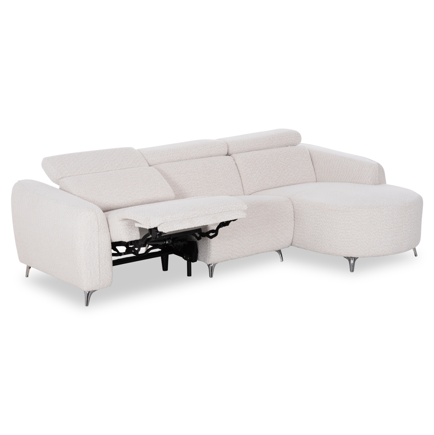 ΚΑΝΑΠΕΣ ΔΕΞΙΑ ΓΩΝΙΑ 3Θ ΜΕ RECLINE VALENTE HM3317.02R ΜΠΕΖ ΥΦΑΣΜΑ 275x160x104Yεκ