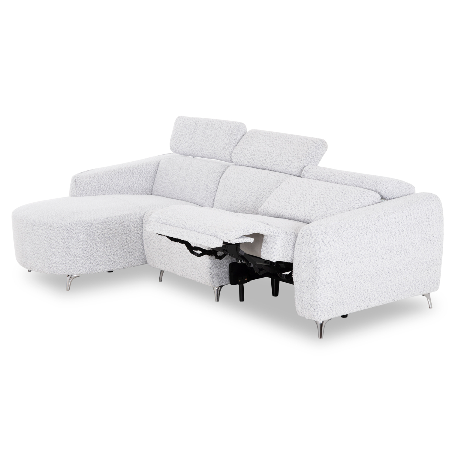 ΚΑΝΑΠΕΣ ΑΡΙΣΤΕΡΗ ΓΩΝΙΑ 3Θ ΜΕ RECLINE VALENTE HM3317.01L ΑΝΟΙΧΤΟ ΓΚΡΙ ΥΦΑΣΜΑ 275x160x104Yεκ