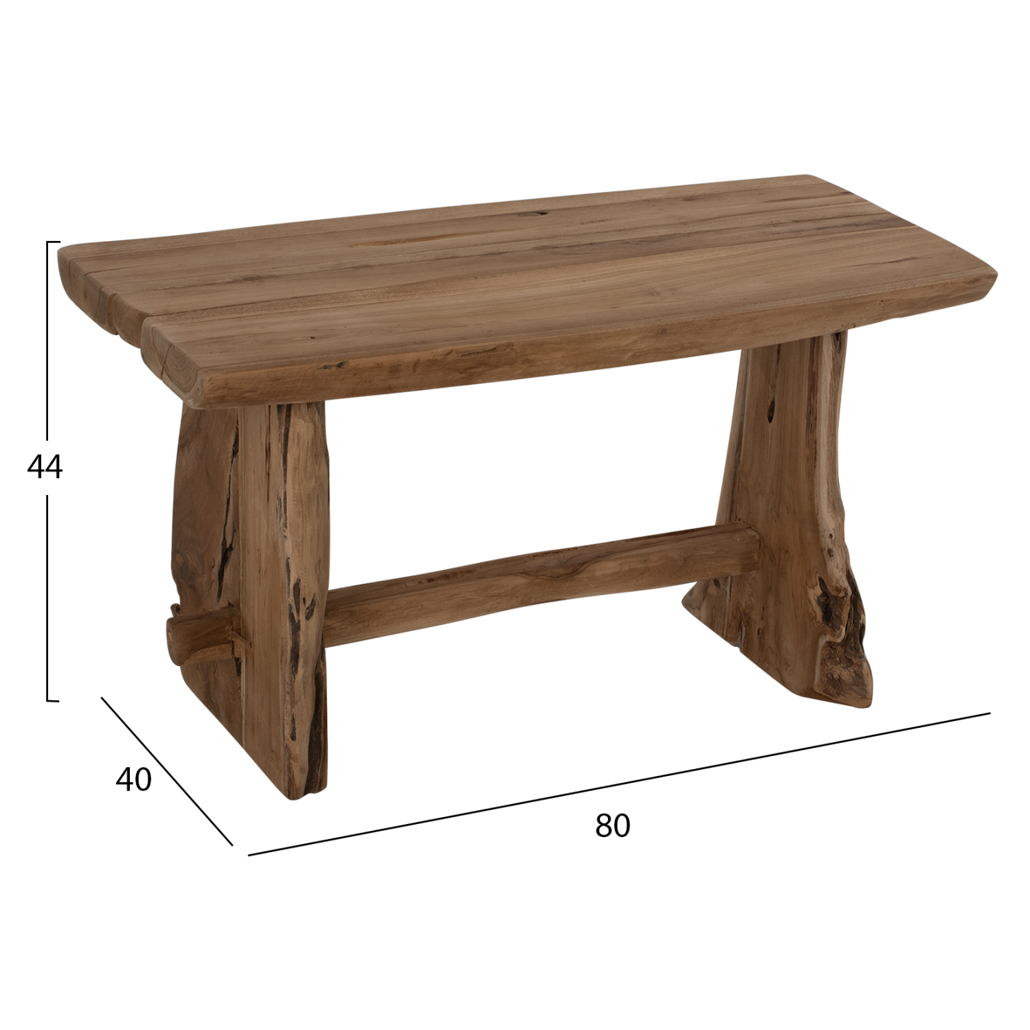 ΠΑΓΚΑΚΙ YEDI HM9347 ΑΠΟ ΜΑΣΙΦ ΞΥΛΟ TEAK ΦΥΣΙΚΟ 80X40X44Y εκ.