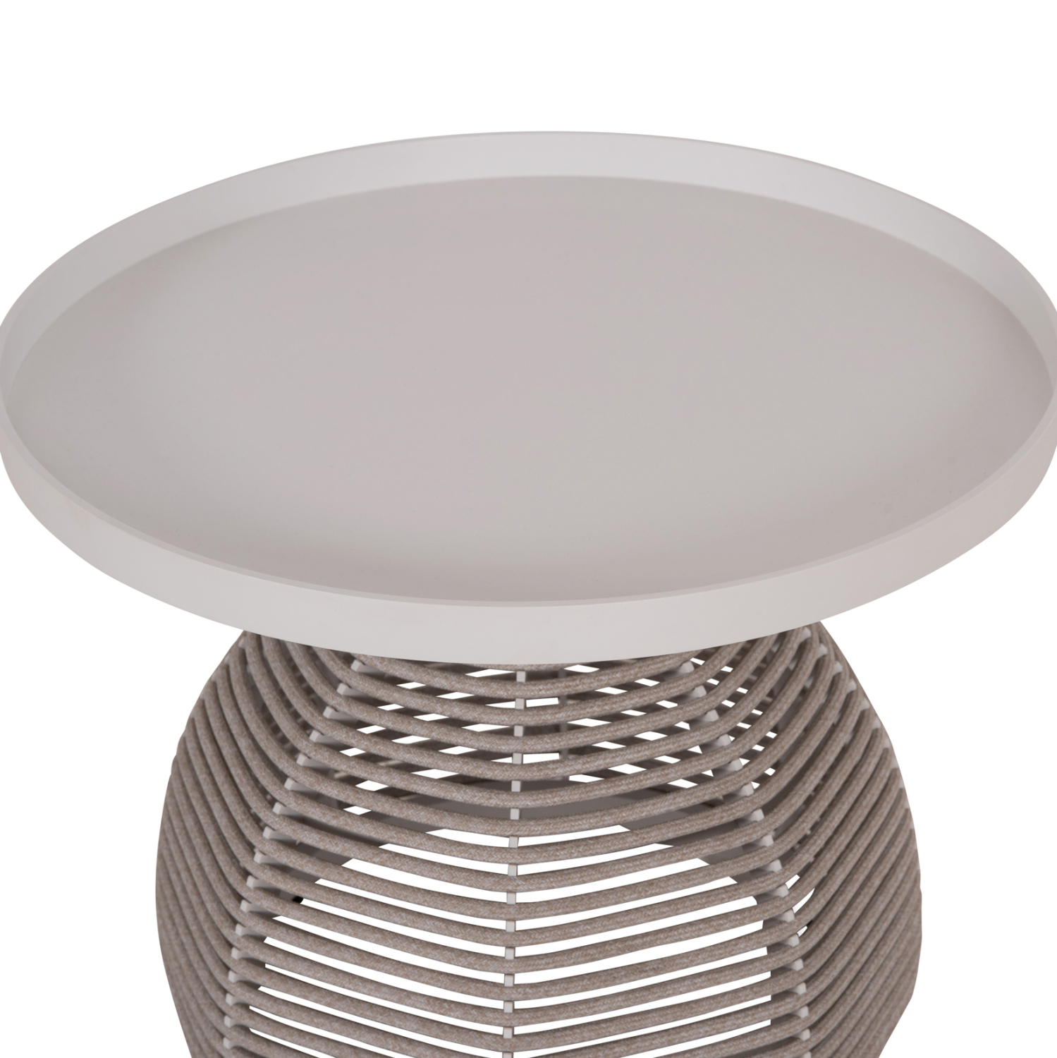 ΣΕΤ ΣΑΛΟΝΙ 5ΤΜΧ DRISCOLL ΗM6473.02 IVORY ΑΛΟΥΜΙΝΙΟ--ΜΠΕΖ ΣΧΟΙΝΙ & OLEFIN ΥΦΑΣΜΑ