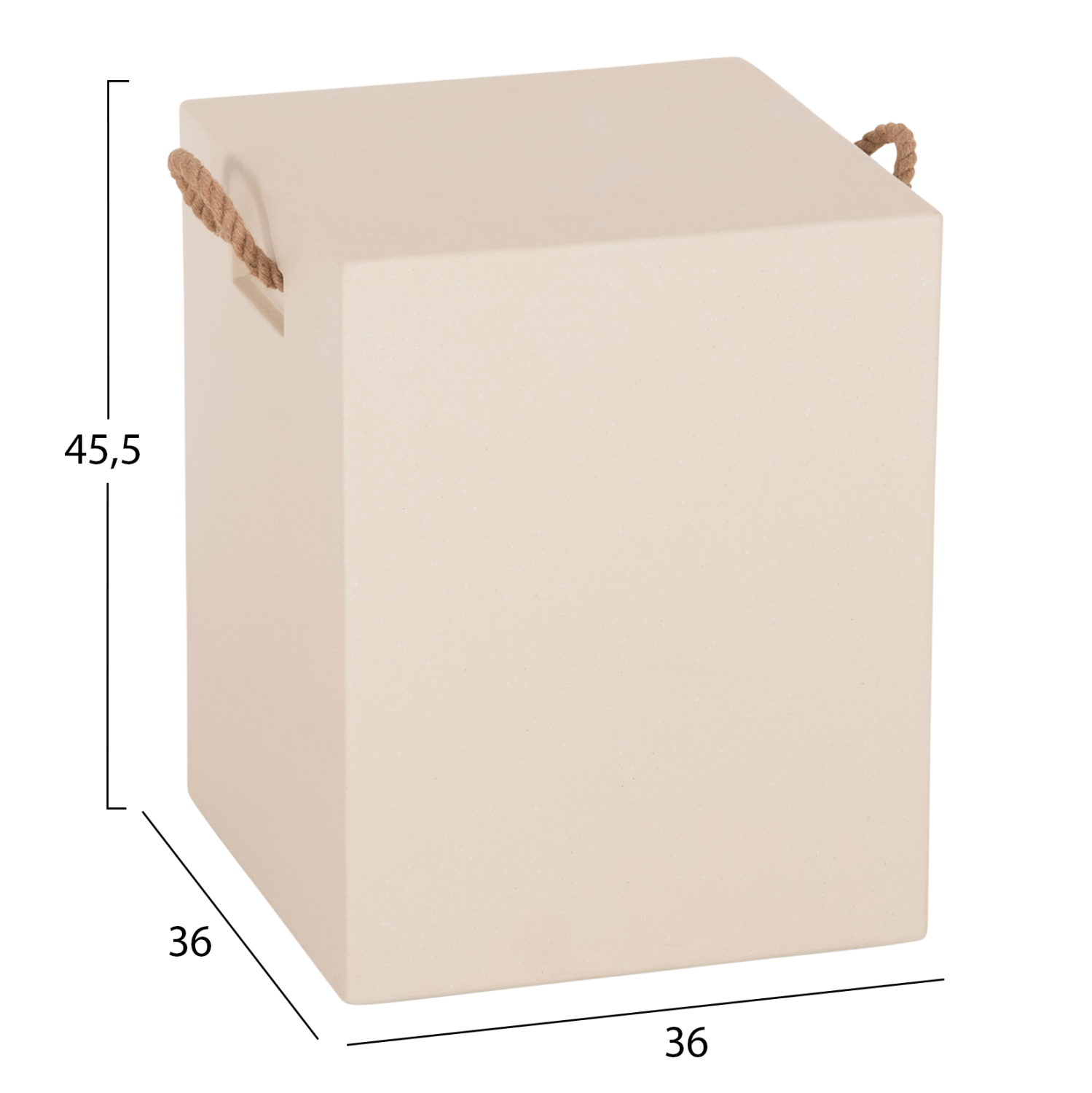 ΣΚΑΜΠΟ ΤΕΤΡΑΓΩΝΟ FIBER CEMENT ΜΕ ΧΕΡΟΥΛΙΑ ZAK HM6581.02 ΣΕ ΜΠΕΖ 36x36x45,5Υεκ