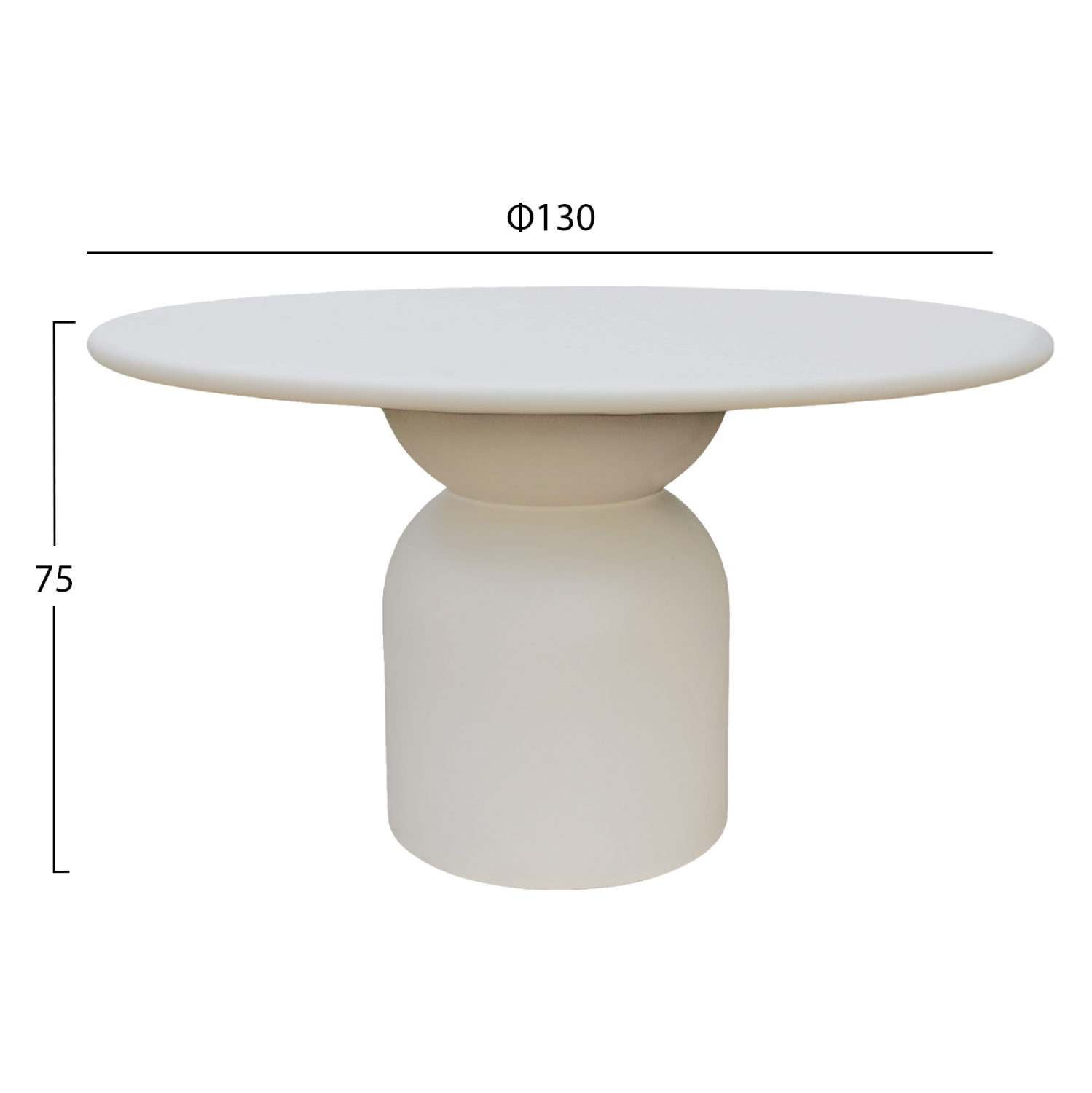 ΤΡΑΠΕΖΙ ΤΡΑΠΕΖΑΡΙΑΣ ΣΤΡΟΓΓΥΛΟ KAZVIN HM6582.02 ΜΠΕΖ FIBER CEMENT Φ130x73Υεκ