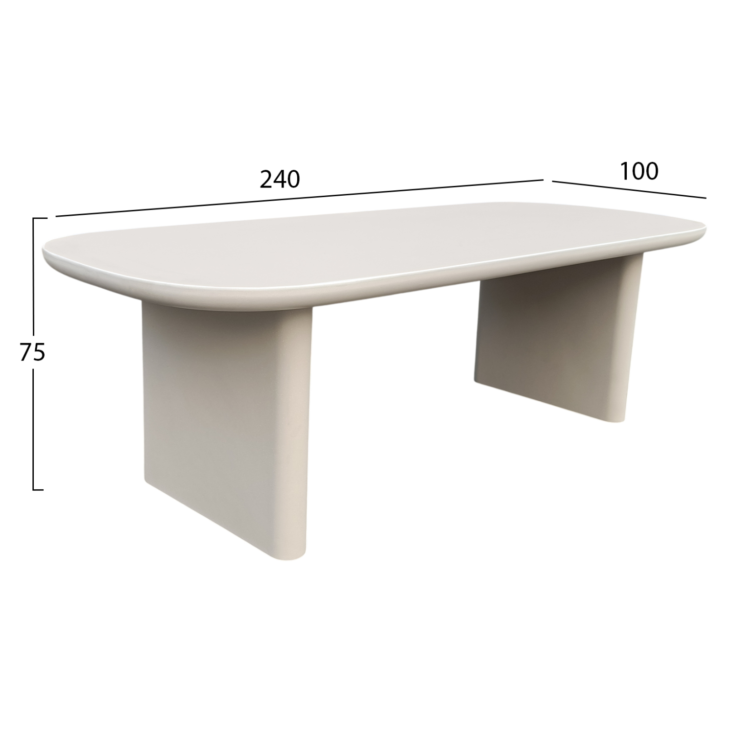 ΤΡΑΠΕΖΙ ΤΡΑΠΕΖΑΡΙΑΣ AZAMI HM6600.02 ΜΠΕΖ FIBER CEMENT 240x100x75Υεκ.