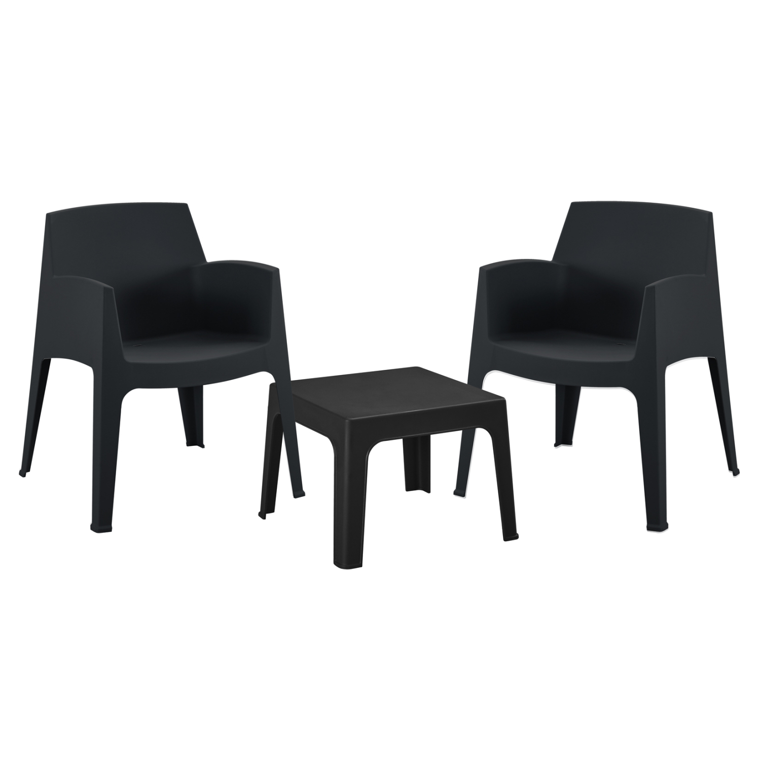 ΣΕΤ 3ΤΜΧ ΠΟΛΥΠΡΟΠΥΛΕΝΙΟΥ SLEEK HM21267.02 ΤΡΑΠΕΖΑΚΙ & 2 ΠΟΛΥΘΡΟΝΕΣ-ΜΑΥΡΟ
