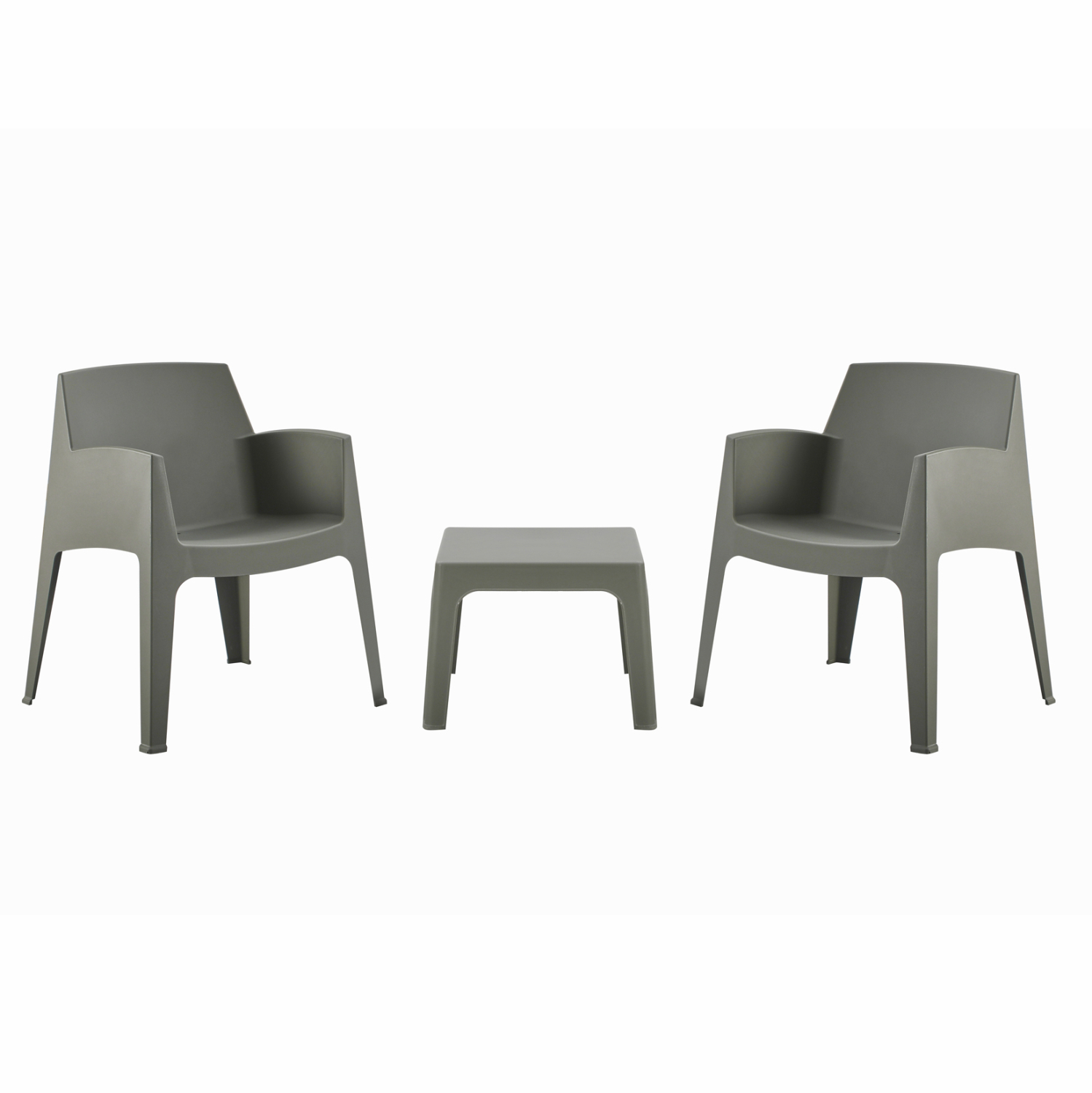 ΣΕΤ 3ΤΜΧ ΠΟΛΥΠΡΟΠΥΛΕΝΙΟΥ SLEEK HM21267.05 ΤΡΑΠΕΖΑΚΙ & 2 ΠΟΛΥΘΡΟΝΕΣ-DARK OLIVE GREEN
