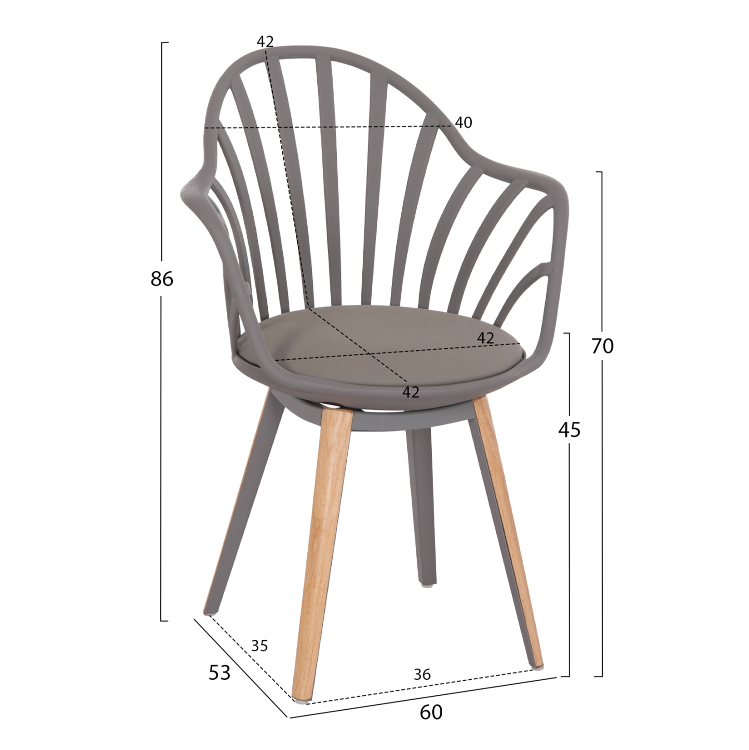 ΣΕΤ ΤΡΑΠΕΖΑΡΙΑΣ 5ΤΜΧ ANAIS HM21176 MDF TOP ΣΕ ΓΚΡΙ--P.P. & PU ΣΕ ΓΚΡΙ