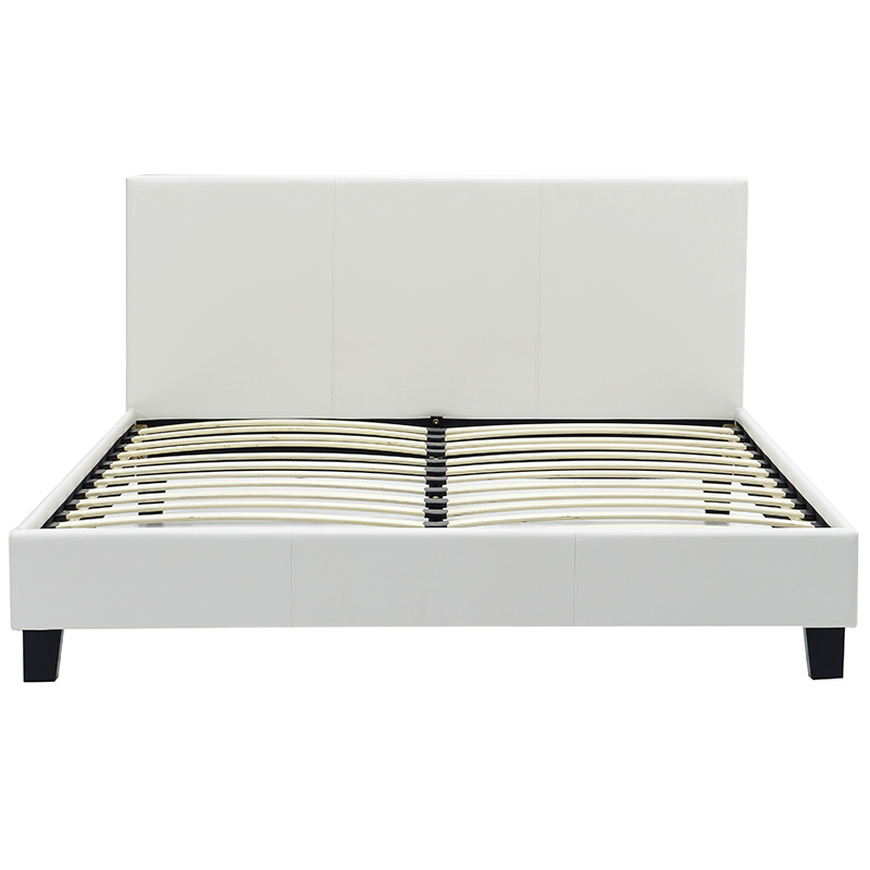 Κρεβάτι Nevil pakoworld 150x200 PU χρώμα λευκό ματ