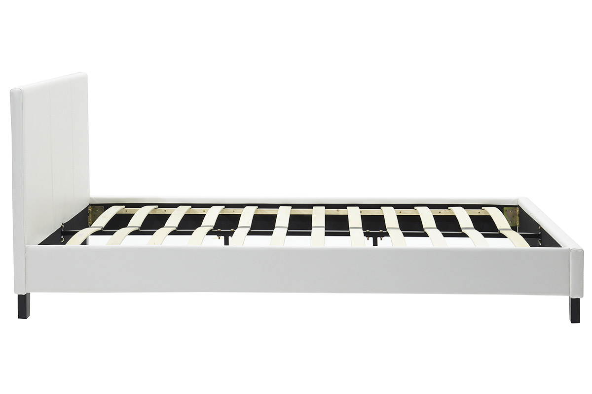 Κρεβάτι Nevil pakoworld 150x200 PU χρώμα λευκό ματ