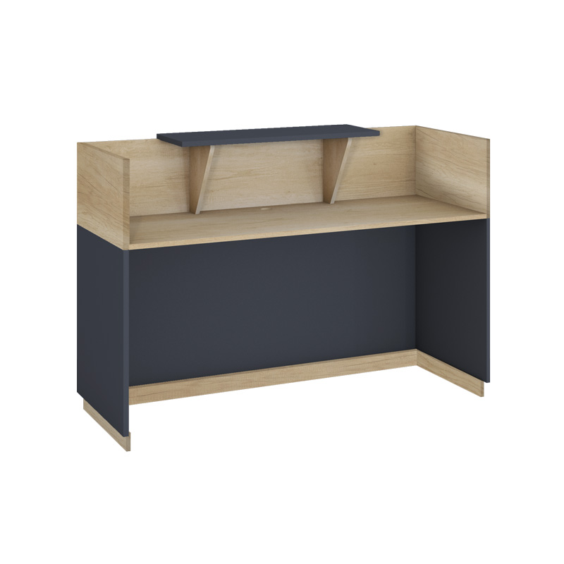 Γραφείο reception Lotus pakoworld σε χρώμα φυσικό - ανθρακί 140x70x110εκ