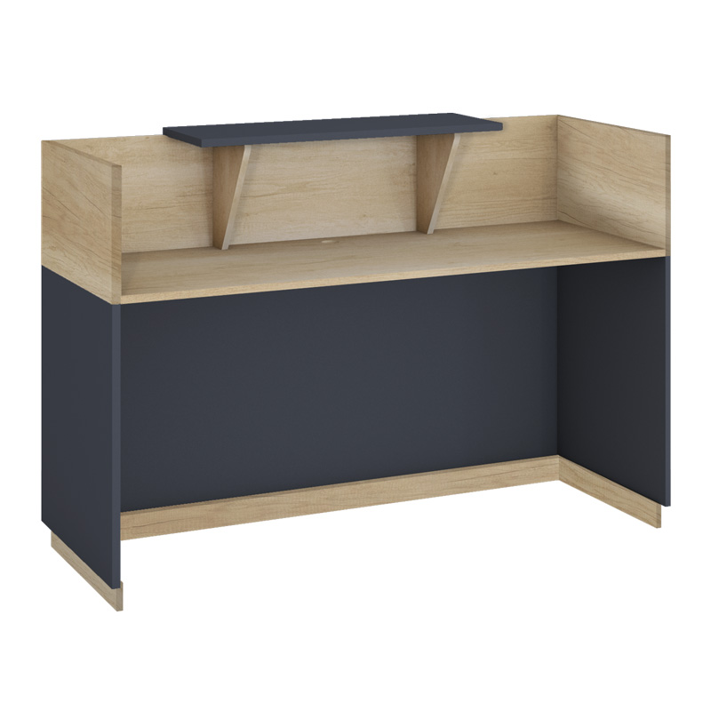 Γραφείο reception Lotus pakoworld σε χρώμα φυσικό - ανθρακί 200x70x110εκ