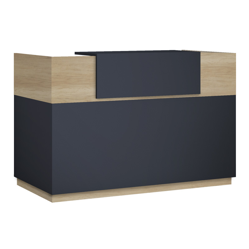 Γραφείο reception Lotus pakoworld σε χρώμα φυσικό - ανθρακί 200x70x110εκ