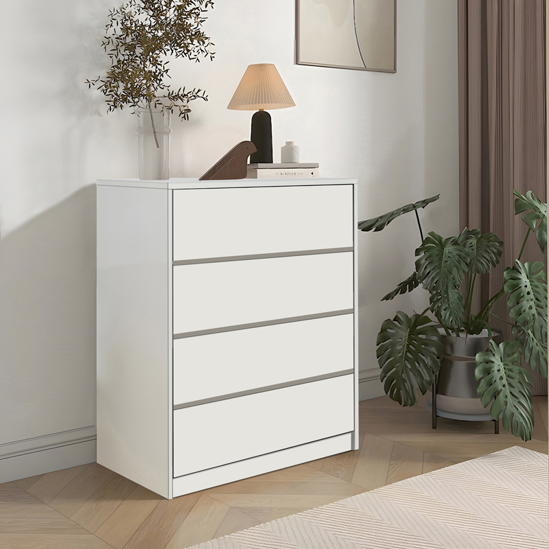 Συρταριέρα Kuanger pakoworld mdf σε λευκή απόχρωση 80x40x89εκ