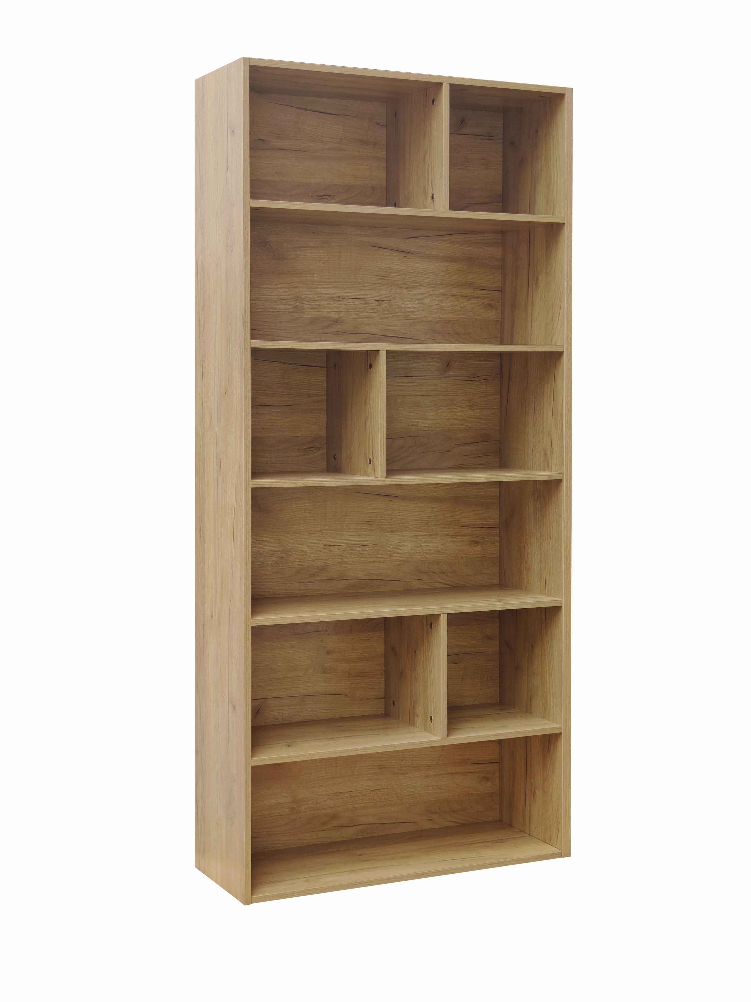 Βιβλιοθήκη Evergin pakoworld mdf σε oak απόχρωση 80x30x180εκ