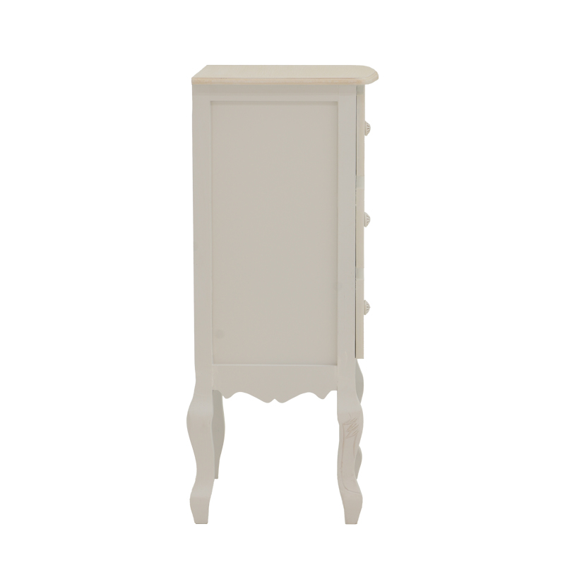 Κομοδίνο Pazlen Inart mdf σε λευκή αντικέ απόχρωση 40x34.5x82εκ