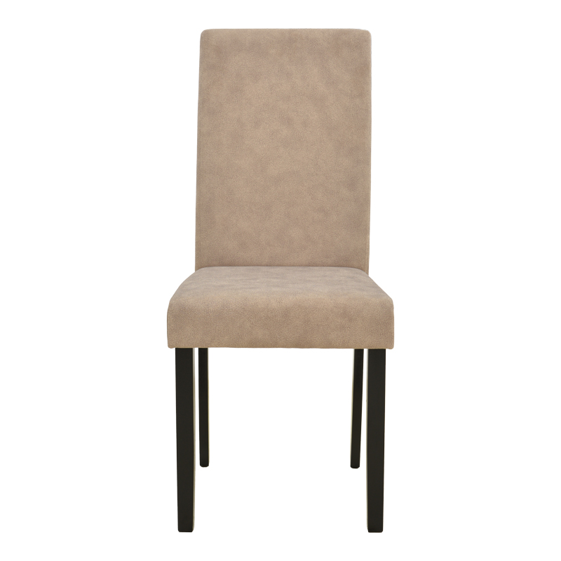 Καρέκλα Zeben pakoworld μπεζ ύφασμα με πόδι μαύρο rubberwood 43,5x55,5x93,5εκ