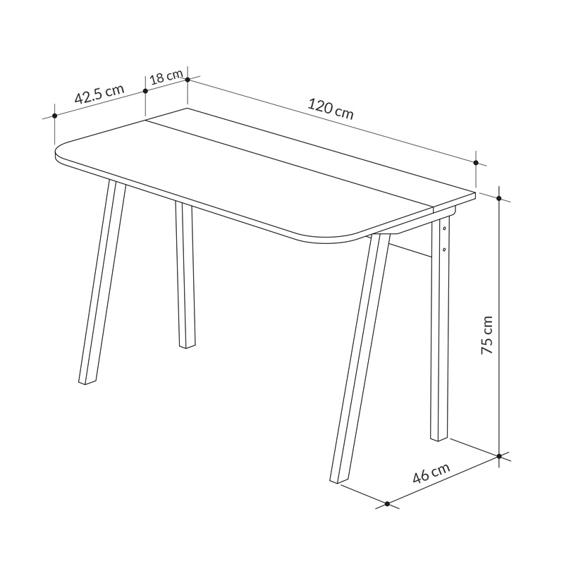 Γραφείο Malia pakoworld σε oak απόχρωση 120x60.5x75εκ