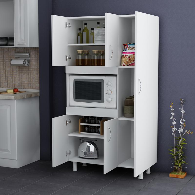 Ντουλάπια κουζίνας Defne pakoworld σε λευκή απόχρωση 89x37.5x160εκ